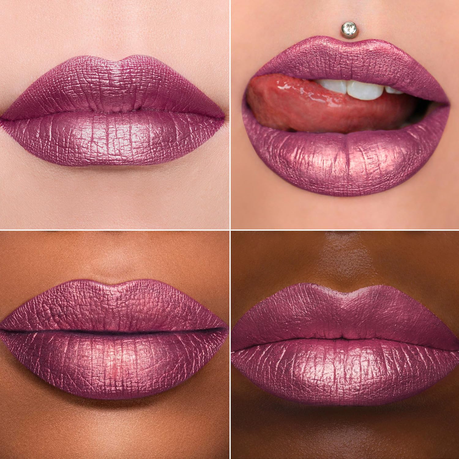 Maki Yika Metallic Pink Lipstick Long Lasting Hot Pink Lipsticks For Women, High Shine Glitter Lipstick No Smudge Transferproof