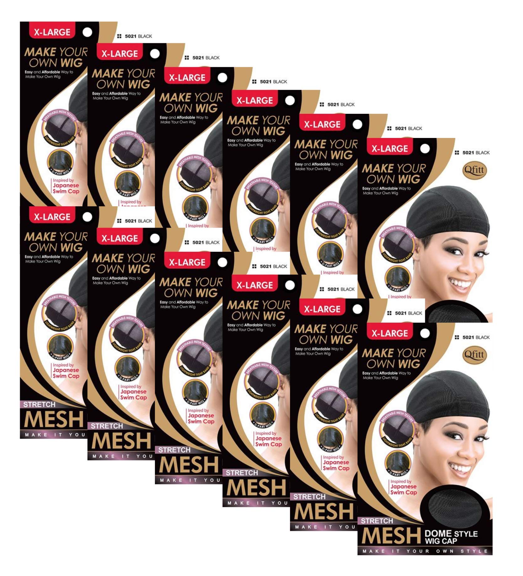 QFitt Mesh Dome Style Wig Cap X-Large #5021 (12pcs)