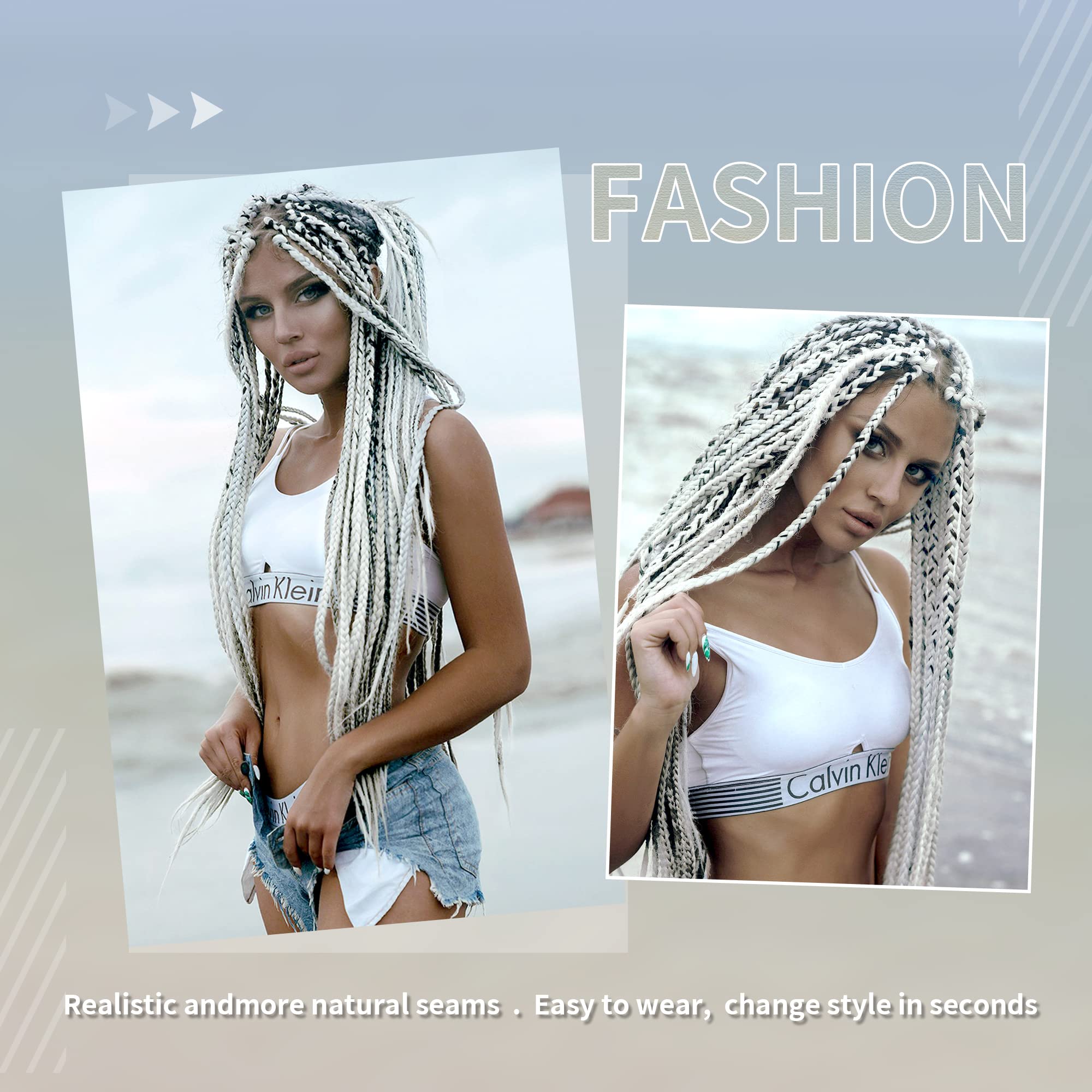 Vckovcko Solid White Jumbo Braiding Hair Extension Kanekalon Jumbo Box Braiding Hair Synthetic Kanekalon Fiber For Twist Braidin