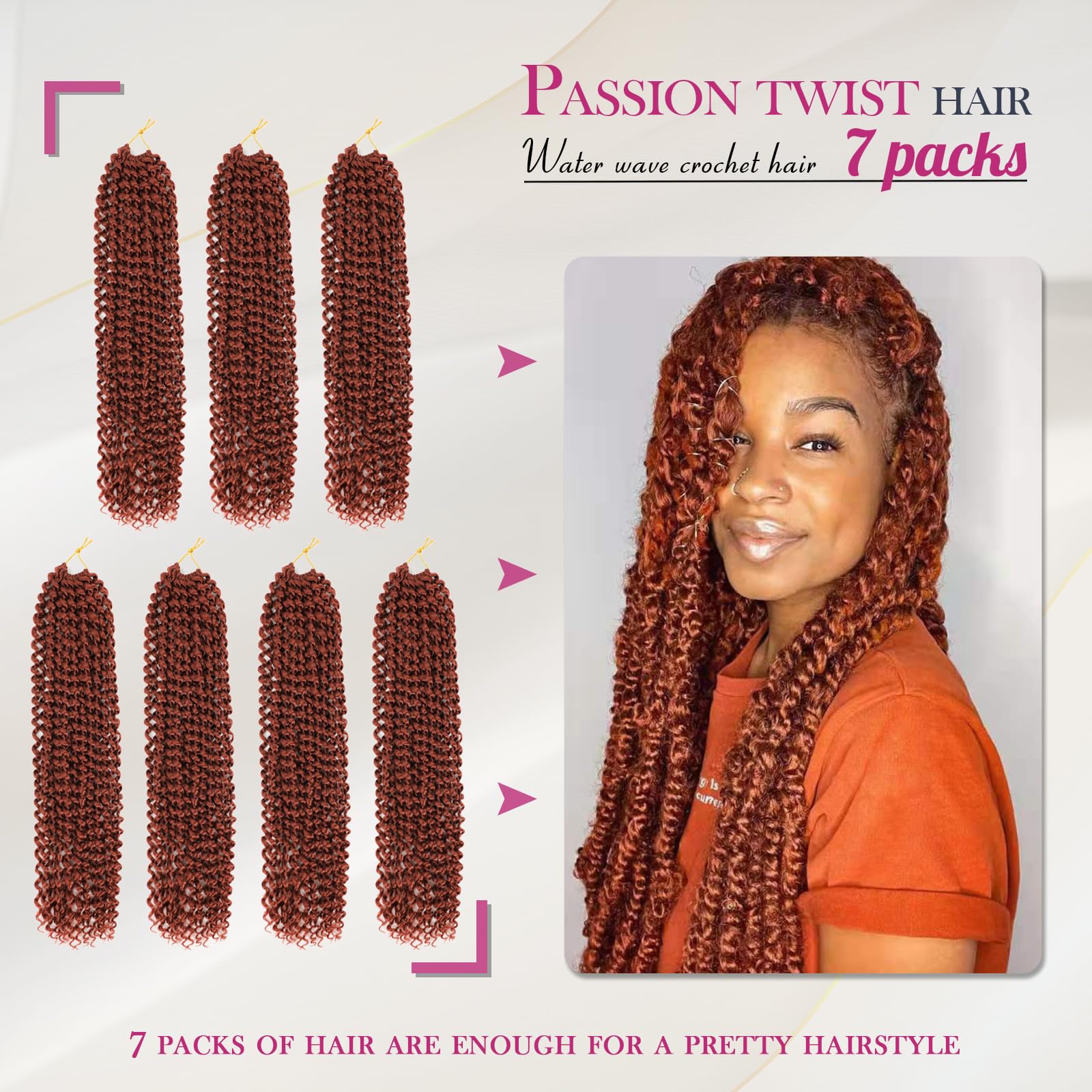 Dansama Passion Twist Hair Water Wave Braiding Hair For Butterfly Style Crochet Braids Bohemian Hair Extensions (24 Inch (Pack O