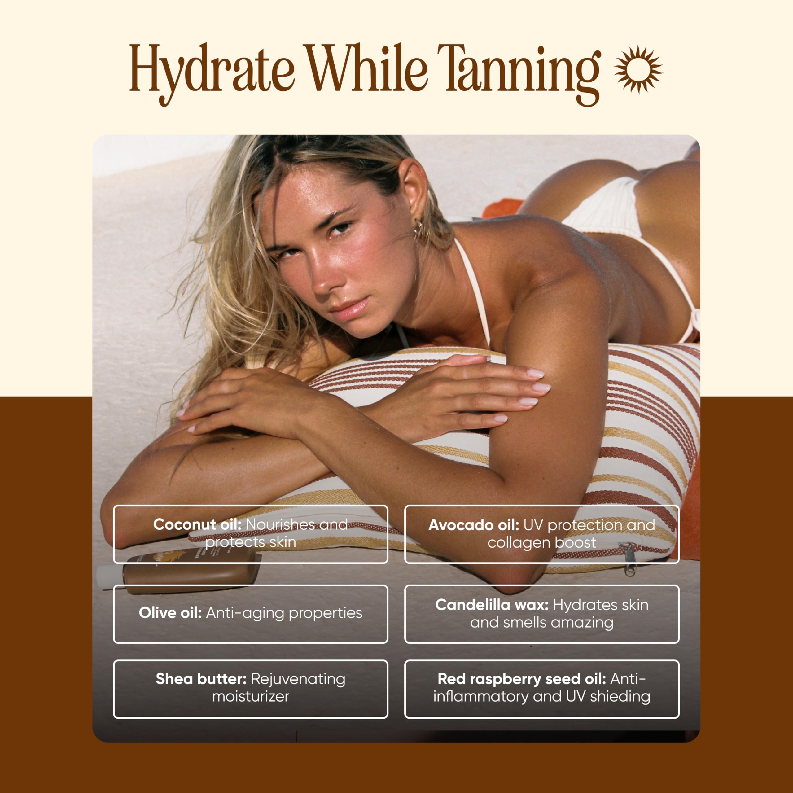 Tanning Club Browning Lotion - Tanning Accelerator & Optimizer With Kukui Nut, Argan, And Coconut Oils - Botanical Formula For O