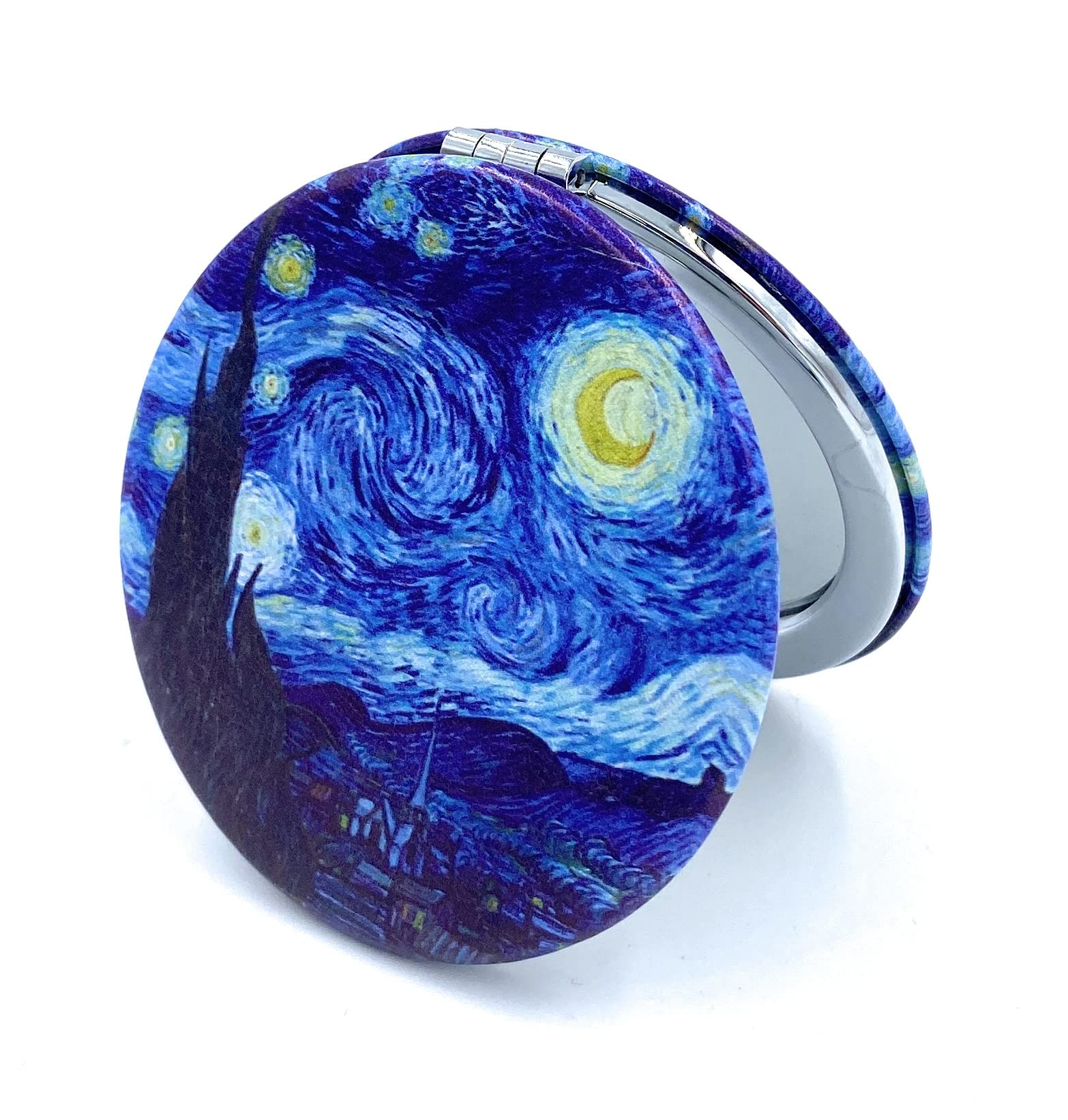 Aeisage Compact Mirror Small Travel Mirror Purse Mirror Pocket Mirror Starry Night Van Gogh Post Impressionist Art Artistic Gift