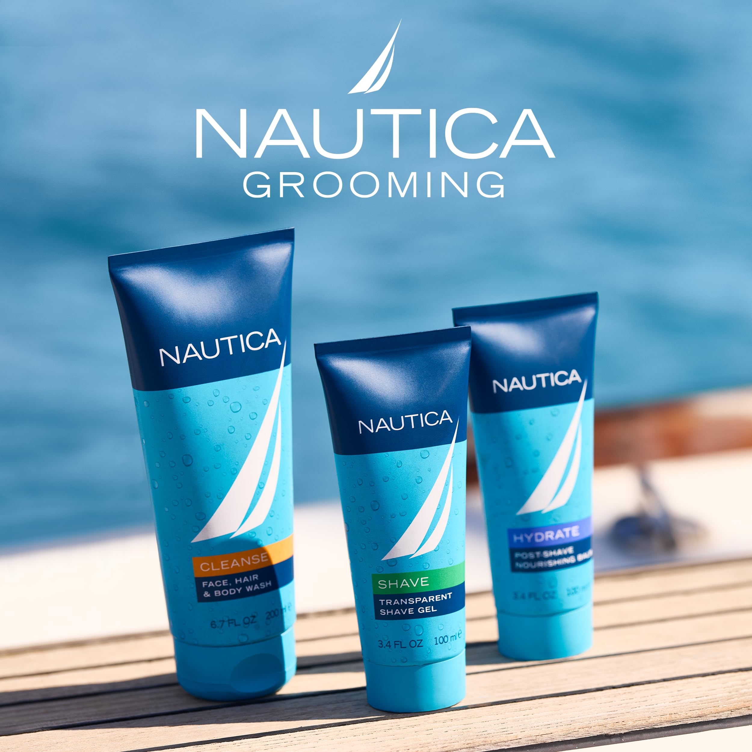 Nautica Grooming Cleanse Shower Gel 6.7 Fl Oz (Pack Of 1), Notes Of Grapefruit, Lavender, And Wood, Men'S Fragrance, Long Lastin