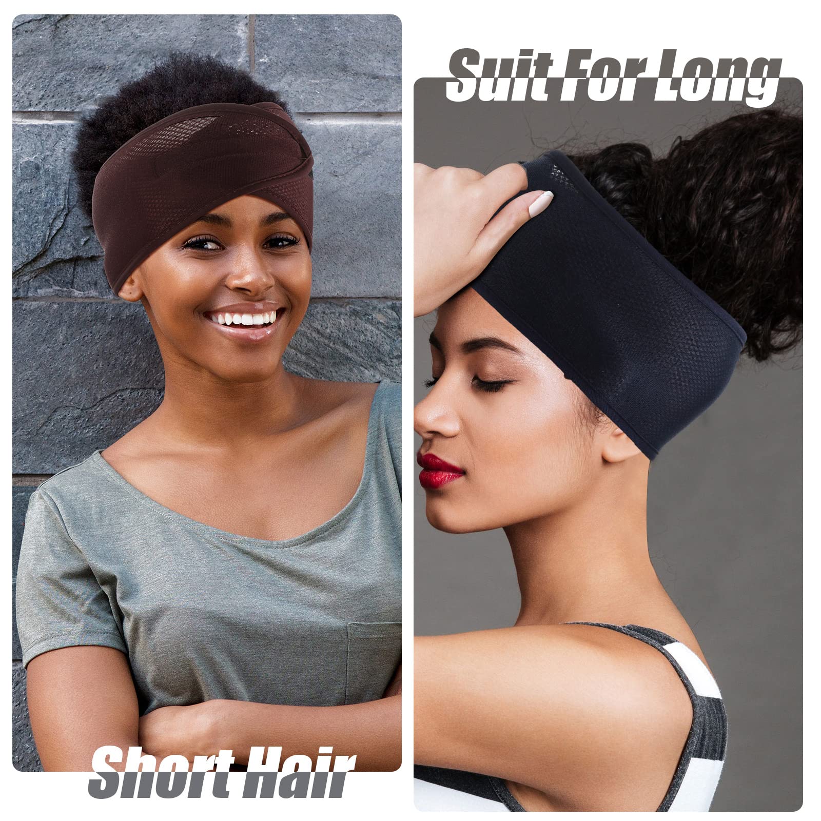 Giegxin 6 Pieces Foam Mesh Wrap African Bath Foam Mesh Makeup Headbands With Adjustable Tape Facial Spa Headbands Breathable Non