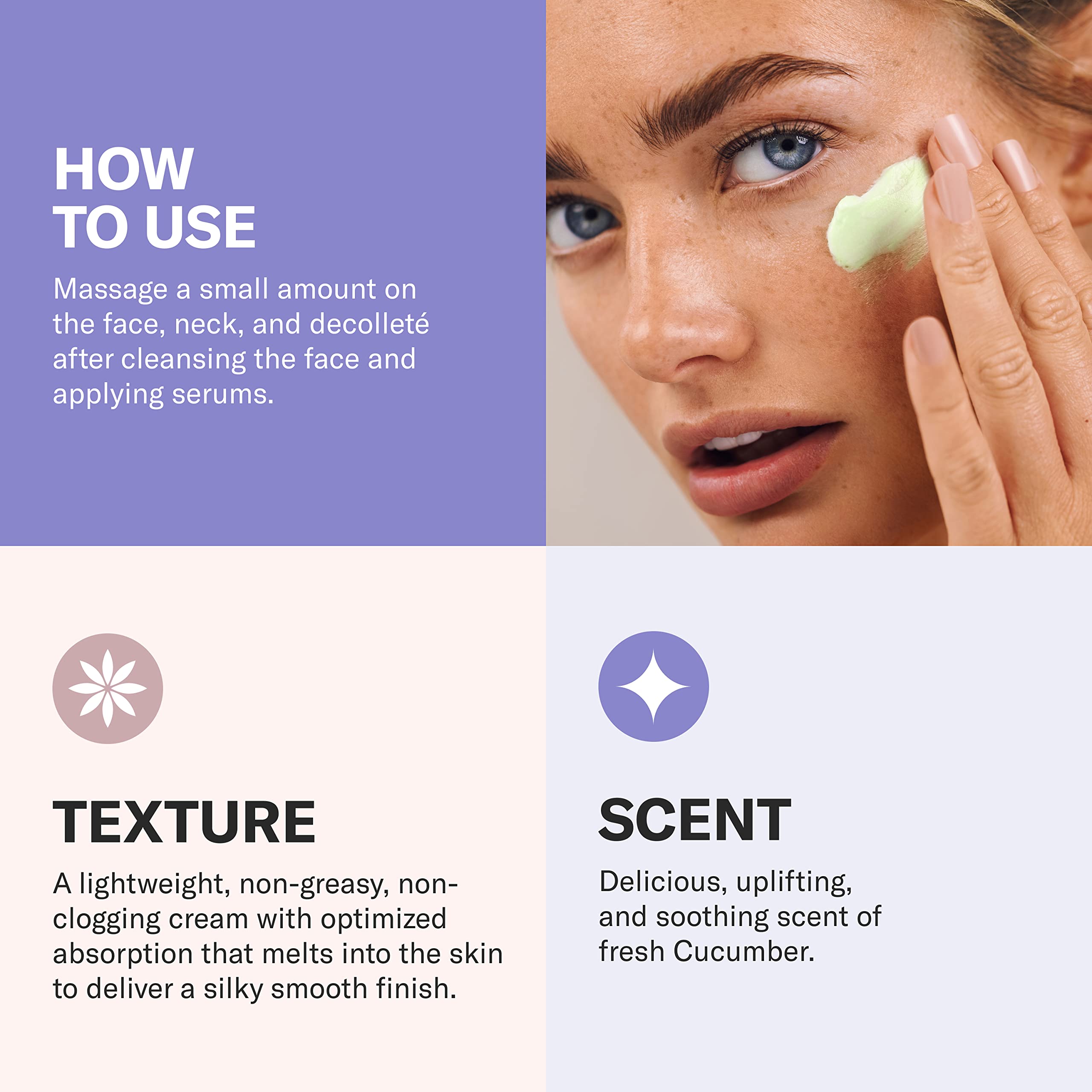 Odacite Hydrating Face Moisturizer - Green Smoothie Quenching Creme, Face Cream - Moisture Locking Face Cream Is Lightweight & N