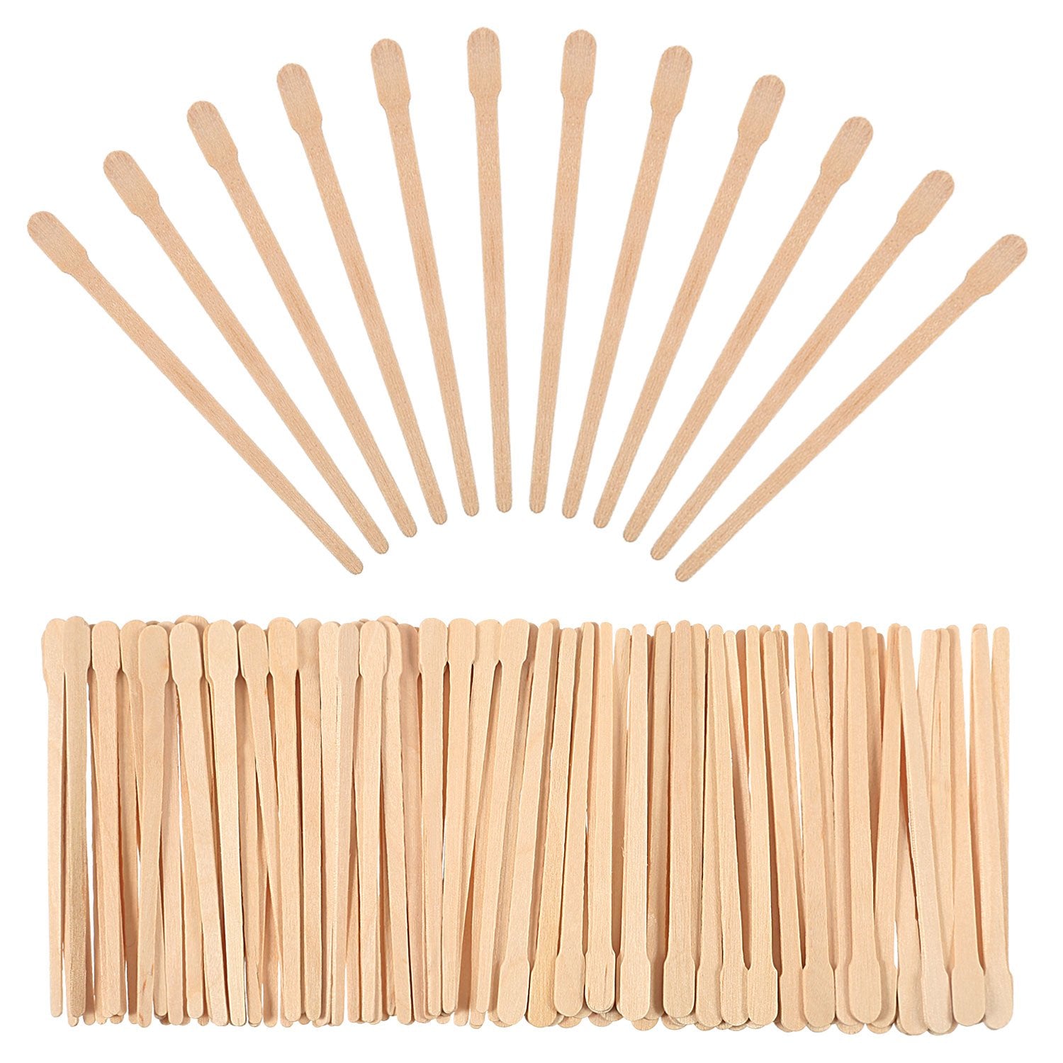 Bememo 500 Pieces Wax Sticks for Hair Removal, Small Wax Spatulas Applicator Wood Craft Sticks for Eyebrow, Lip, Nose Waxing