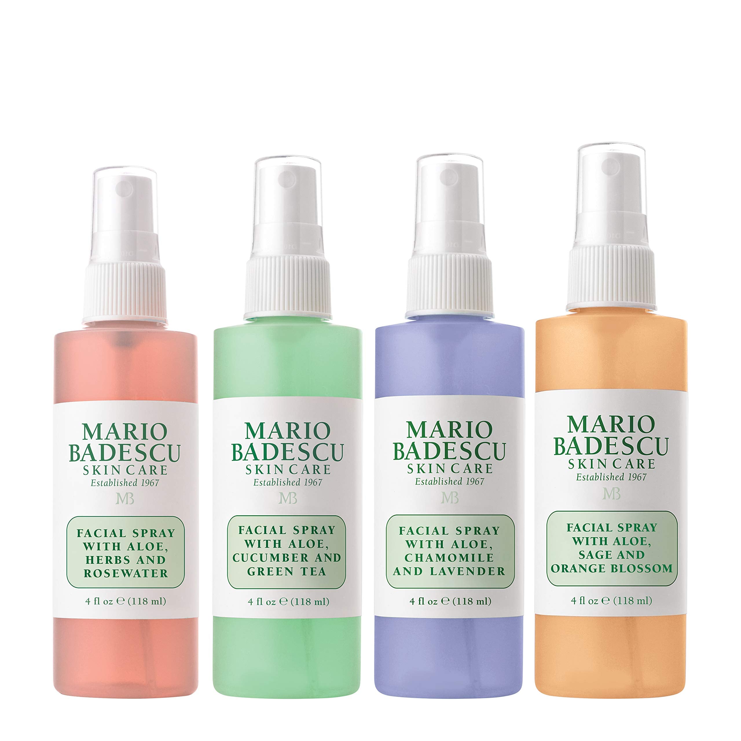 Mario Badescu Facial Spray Collection With Rose Water, Cucumber, Lavender And Orange Blossom, Multi-Purpose Cooling And Hydratin