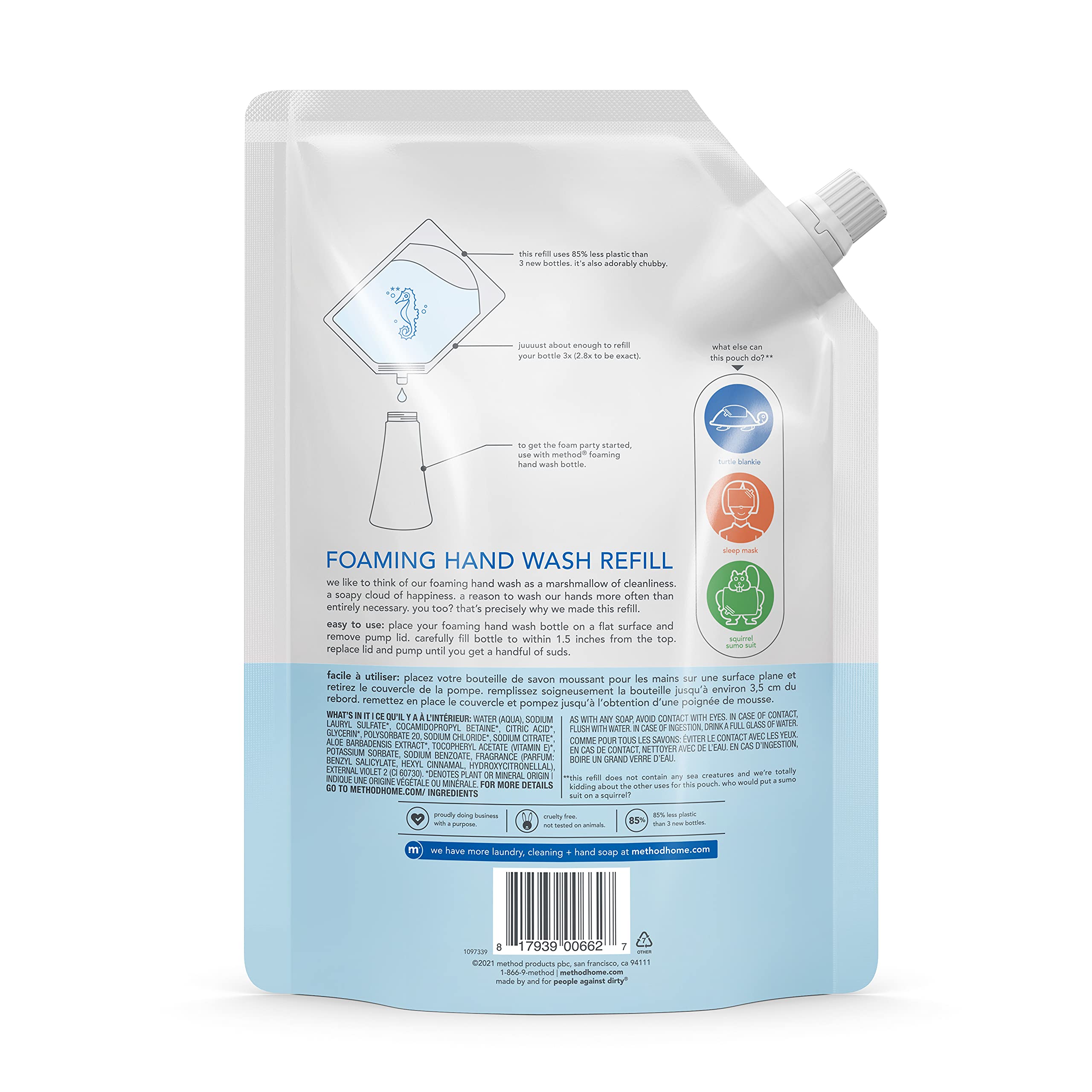 Method Foaming Hand Soap Refill, Sweet Water, 28 Oz, 1 Pack, Packaging May Vary