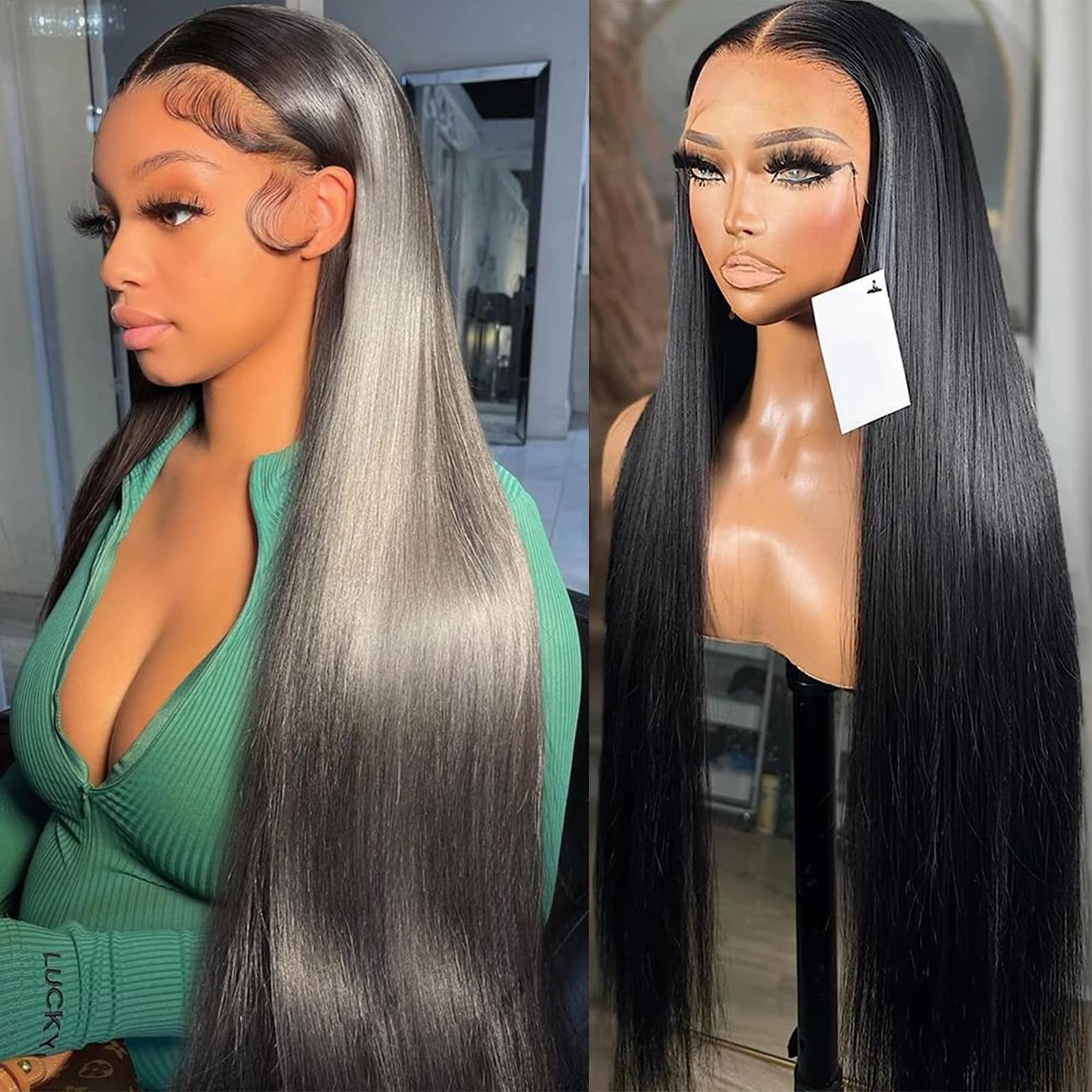Lemoda 13x6 Full Lace Frontal Wig Straight Lace Front Wigs Human Hair HD Transparent Lace Wig Pre Plucked 14A Brazilian Virgin H