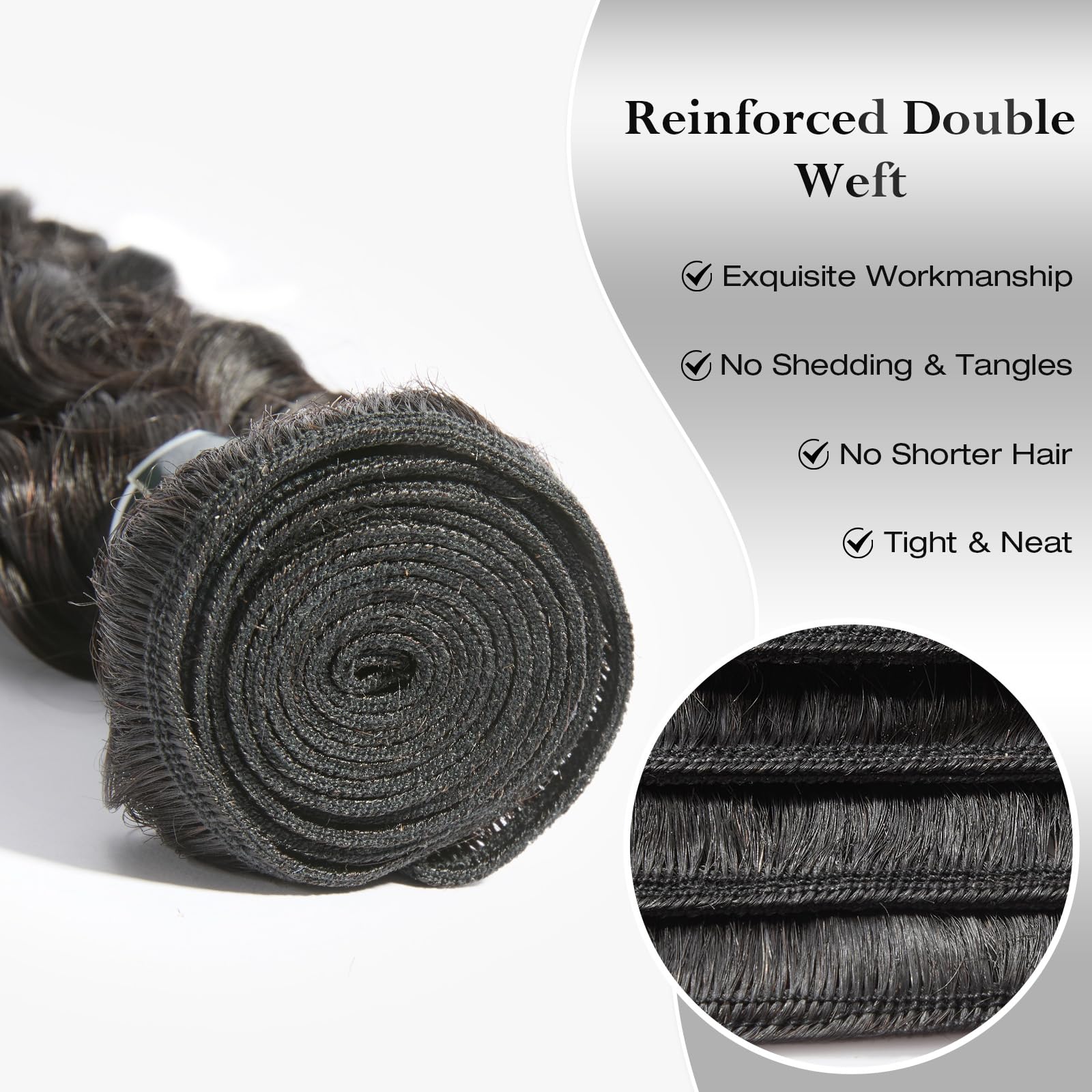 Ashine Human Hair Bundles Deep Wave Unprocessed Cambodian Raw Hair 14 16 18 Inch, Flip Over Quick Weave Wet And Wave Bundles For