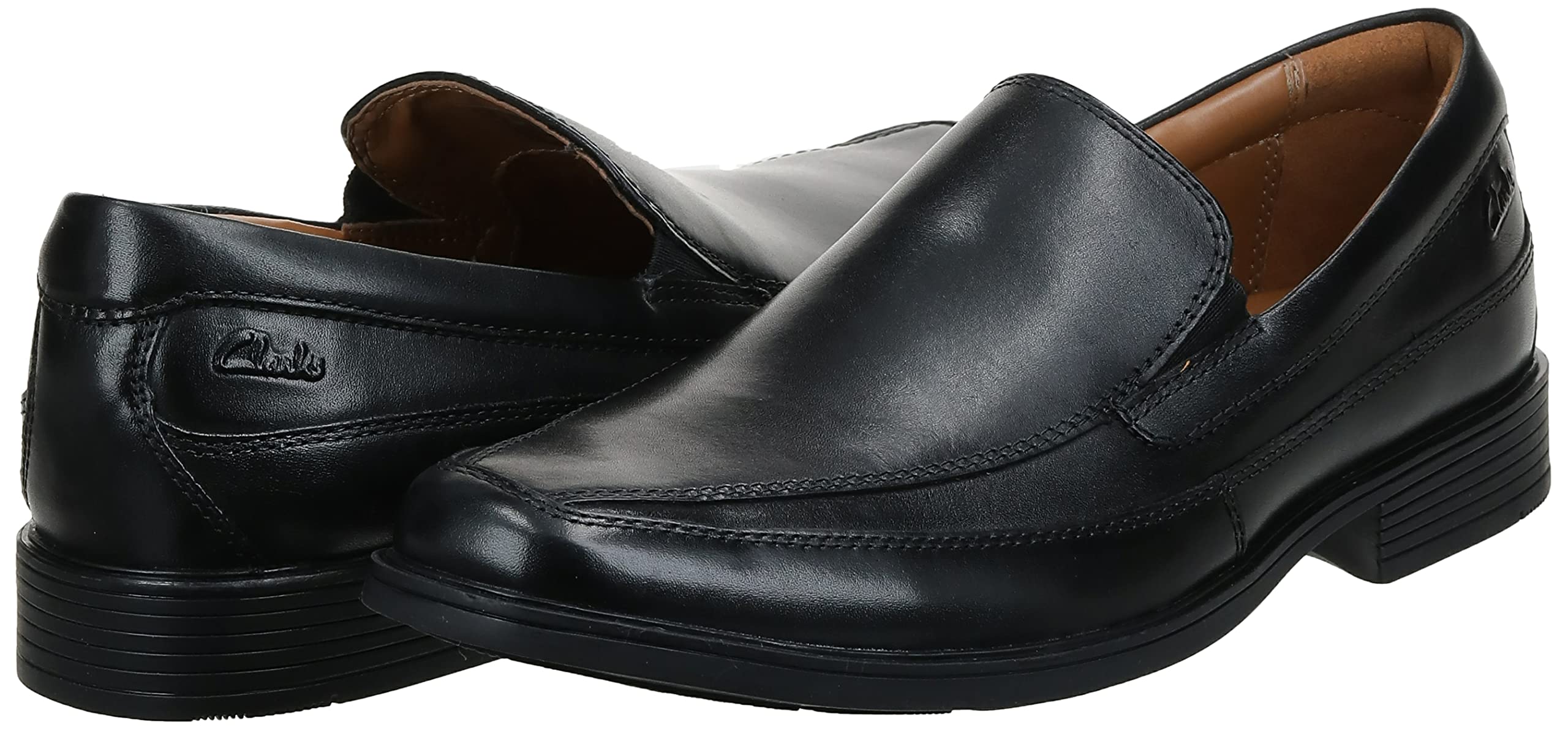 clarks Mens Tilden Free, Black Leather, 8 W