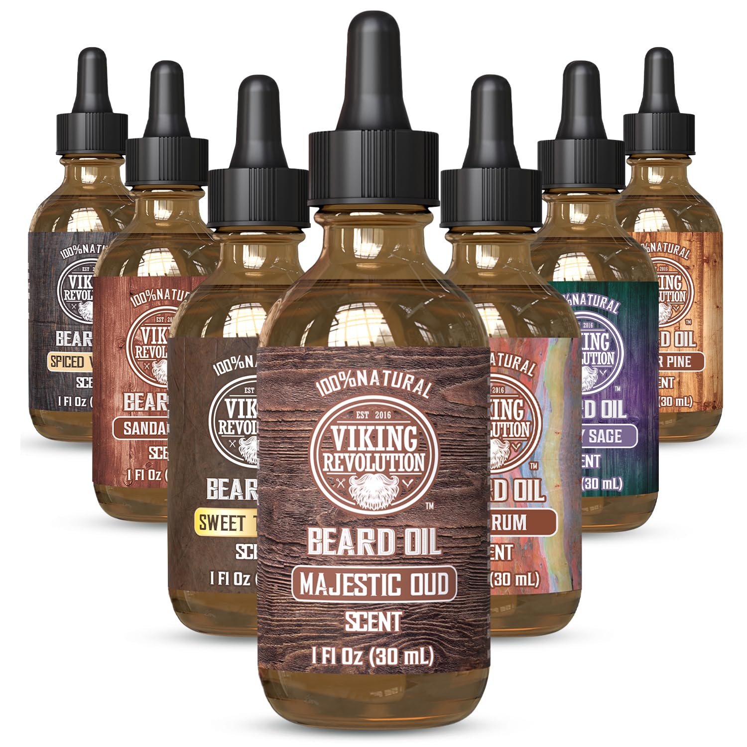 Viking Revolution Majestic Oud Beard Oil For Men - Natural Mens Beard Oil With Argan Oil And Jojoba Oil - Beard Softener, Streng