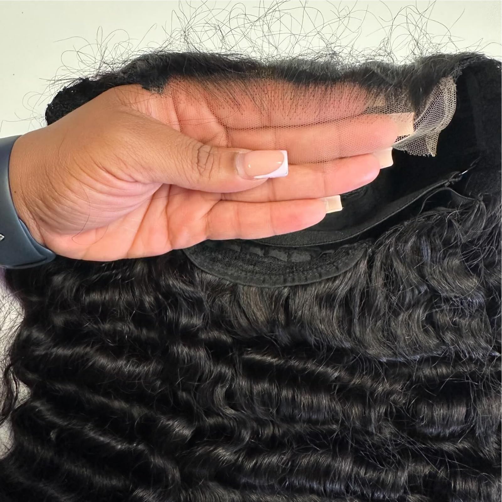 BEEOS Curly 5x5 SKINLIKE Real HD Lace Closure Wig, 250% Density Human Hair Wigs Bleached Small Single Knot Pre-Plucked Hairline 