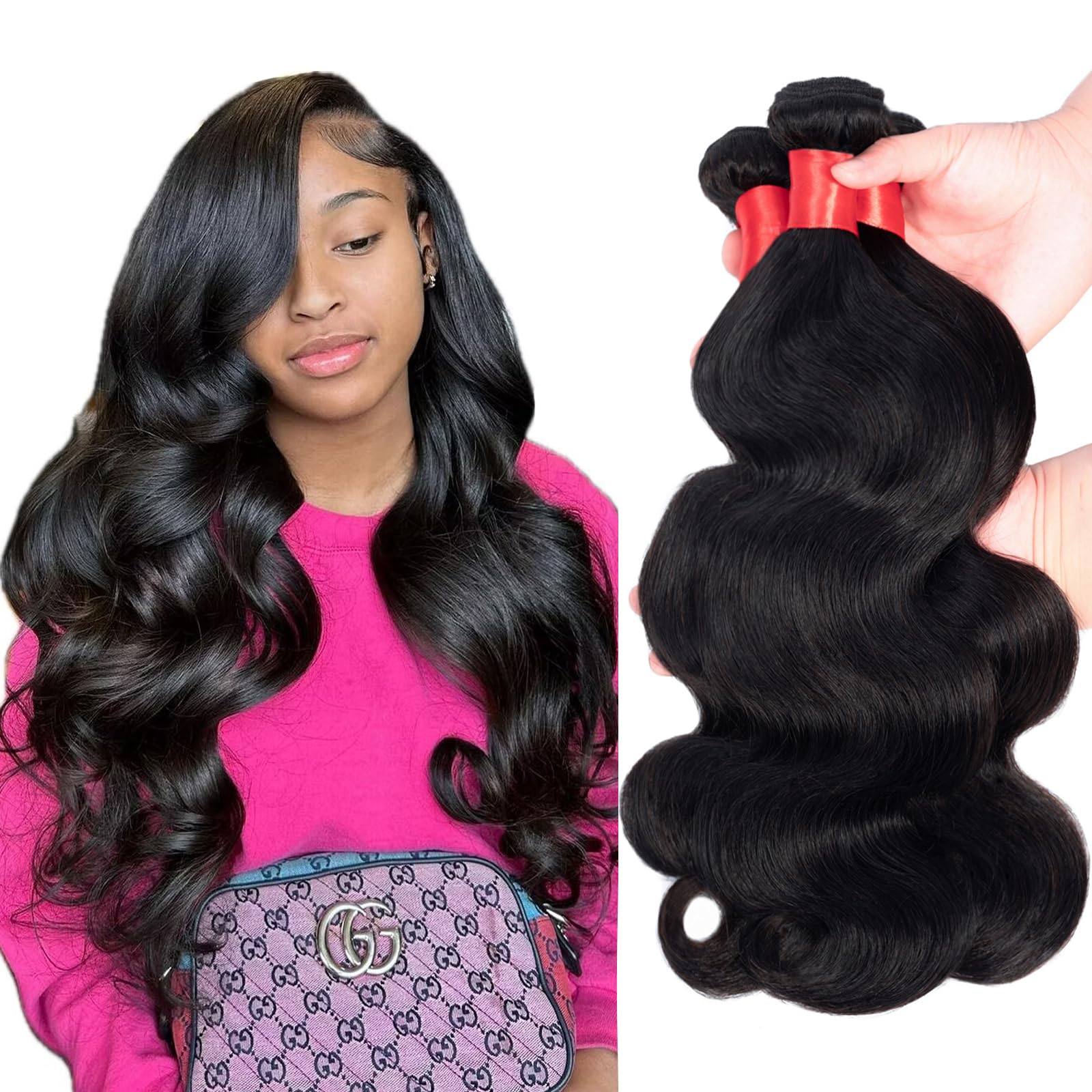 Douyin Brazilian Body Wave 3 Bundles Human Hair 18 20 22 Inch 12A 100% Unprocessed Virgin Human Hair Weave Bundles Deals Natural