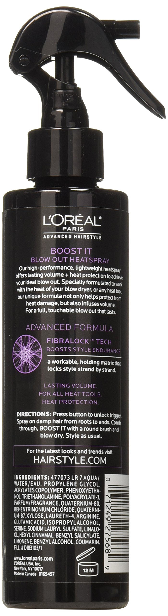 L'Or  al Paris Advanced Hairstyle BOOST IT Blow Out Heatspray, 5.7 fl. oz.