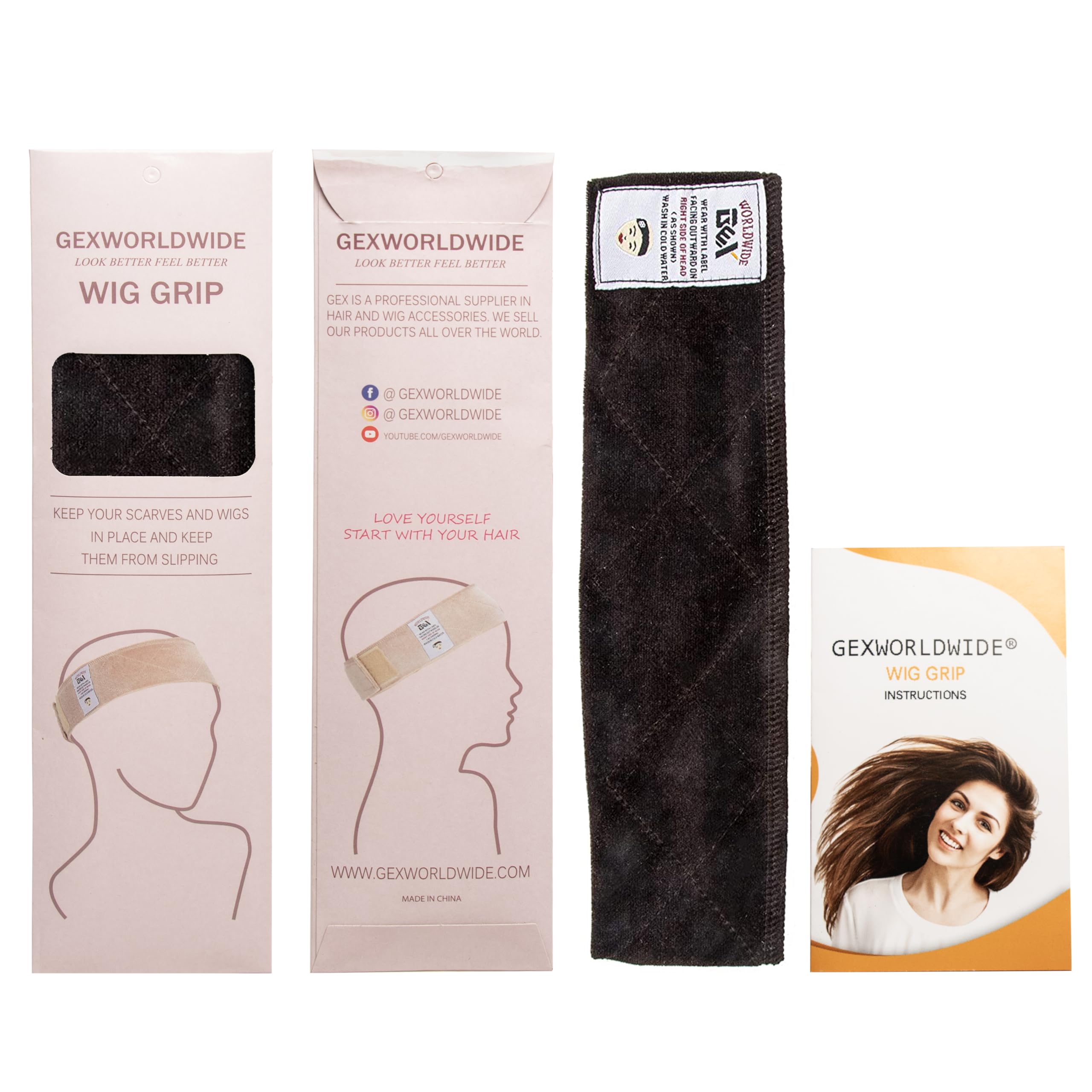 Gex Wig Grip Band Flexible Velvet Scarf Head Hair Band Wig Band With Adjustable Fastern (Dark Brown)