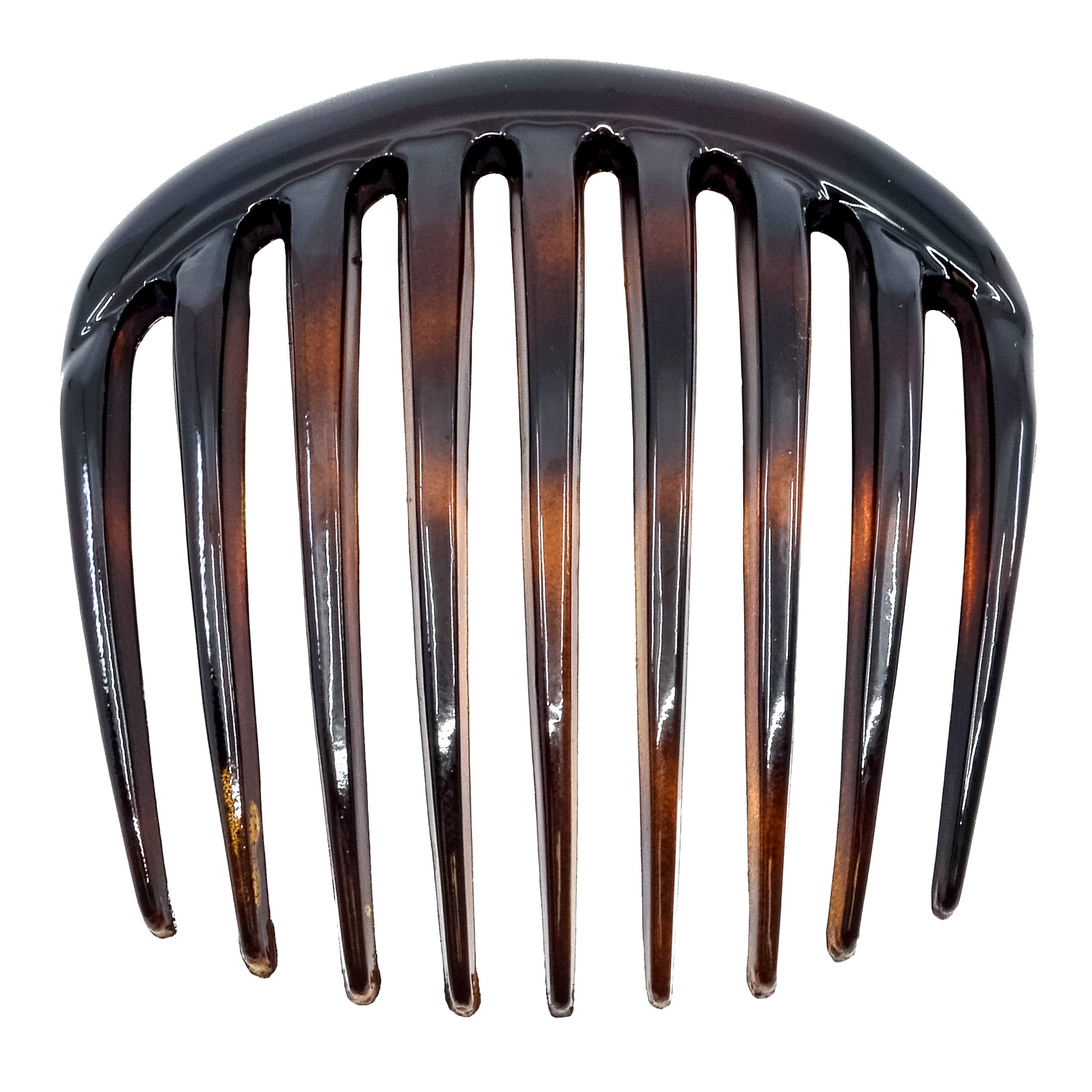 Camila Paris CP2431 French Hair Side Comb Small Rounded Tortoise Shell, French Twist Hair Combs, Strong Hold Hair Clips for Wome