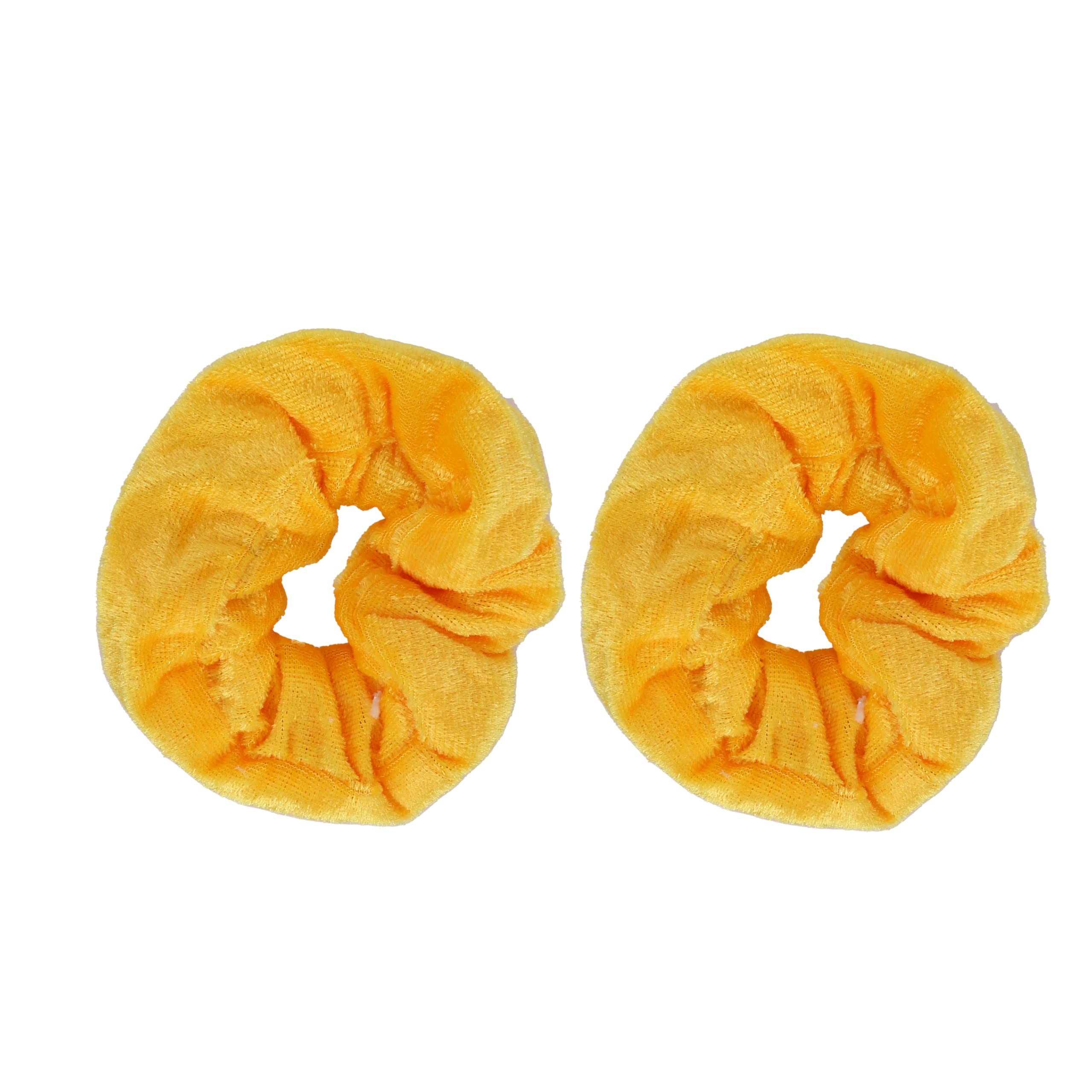 Velvet Solid Scrunchies - Set Of 2 - Yellow