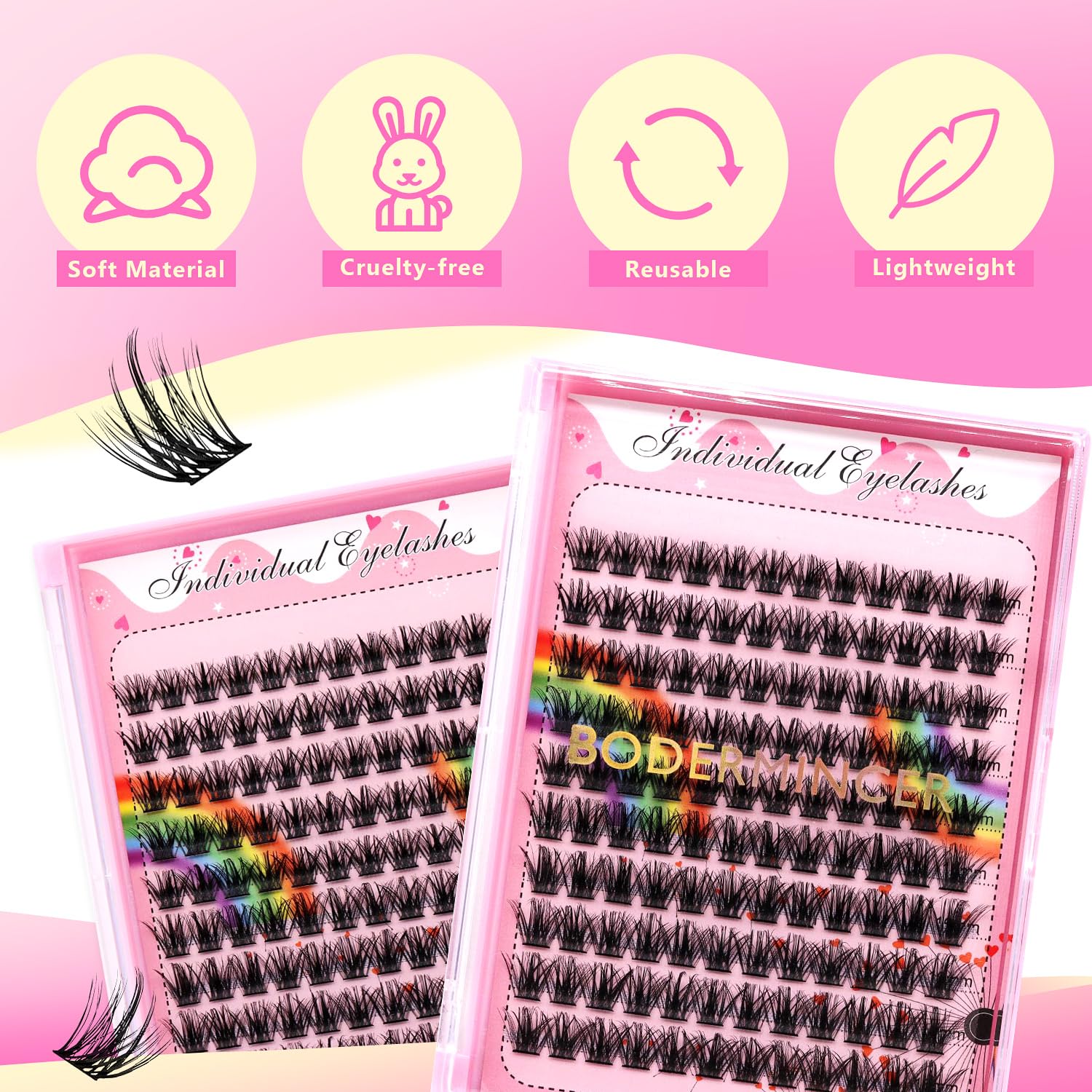 Bodermincer Lashes Clusters 10-12-14-16Mm Mixed/14-16-18Mm Mixed Lashes Extension Kit Lash Clusters Lashes Wispy Eyelash Extensi