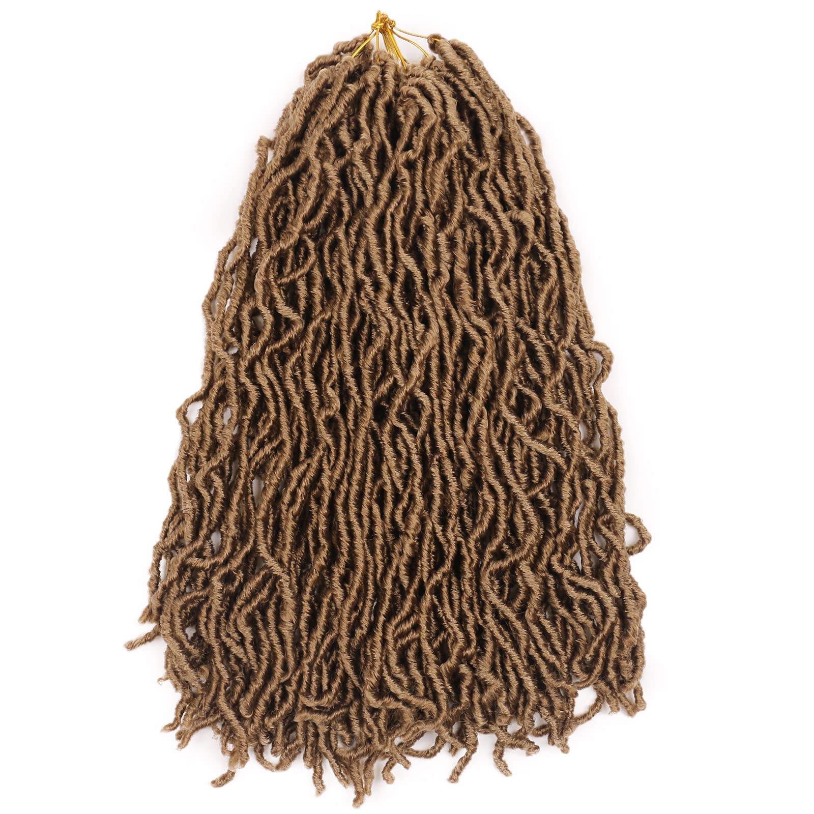 16 Inches Faux Locs Crochet Hair 7 PCS Soft Locs Crochet Hair Goddess Locs Hair Extensions Dark Blonde