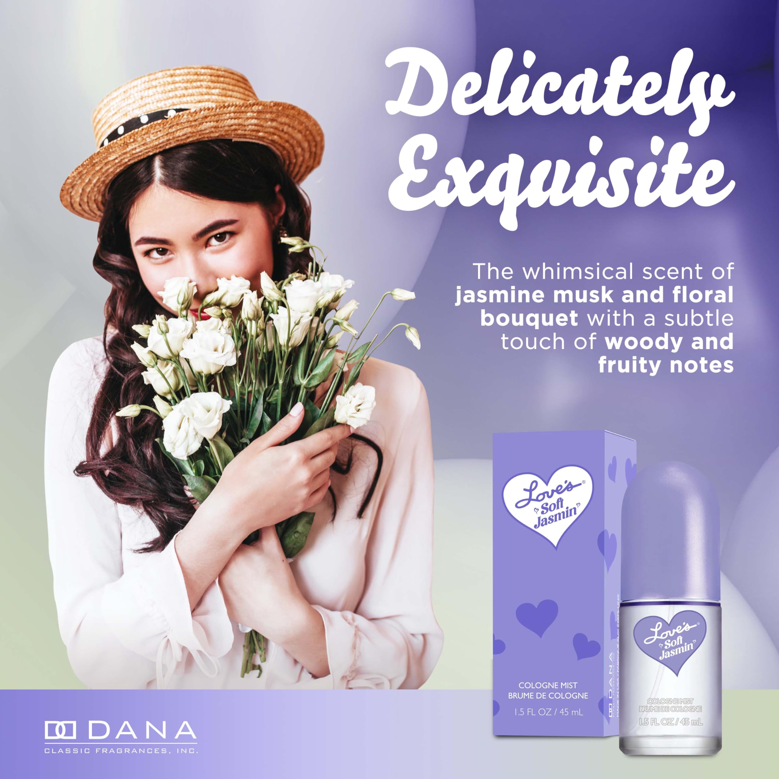 Dana Love'S Soft Jasmin Cologne Mist 1.5Oz, Womens Body Spray
