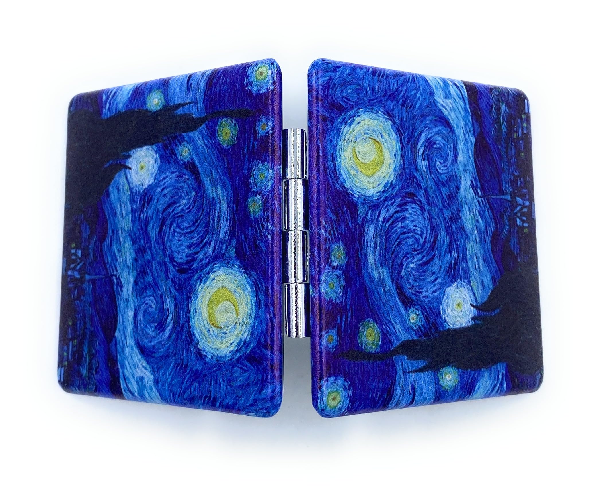 Aeisage Compact Mirror Square Starry Night Van Gogh Pocket Mirror For Men Small Travel Mirror Magnifying Purse Mirror Compact Wi