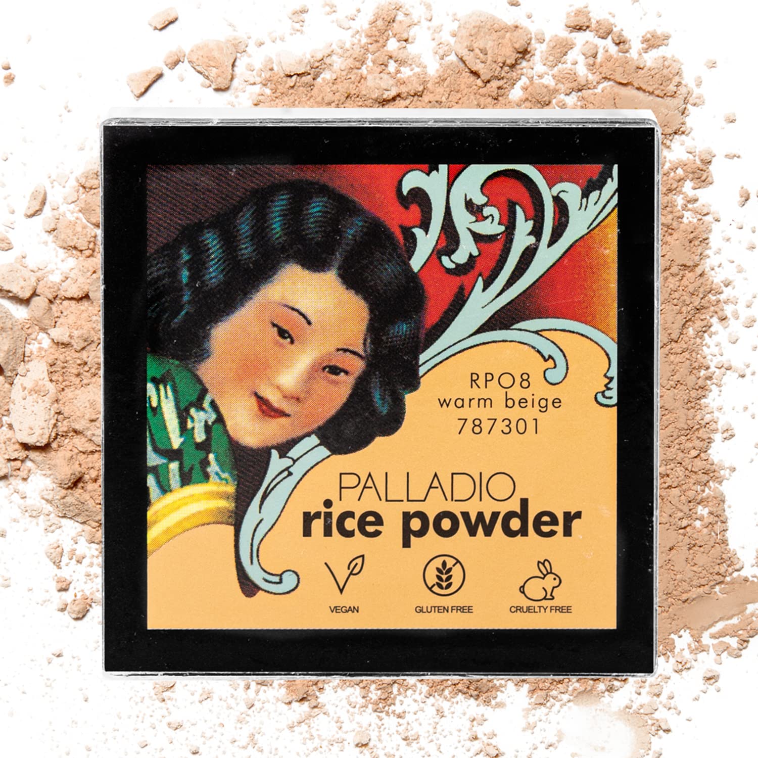 Palladio Rice Powder, Warm Beige, Loose Setting Powder, Absorbs Oil, Leaves Face Looking and Feeling Smooth, Helps Makeup Last L
