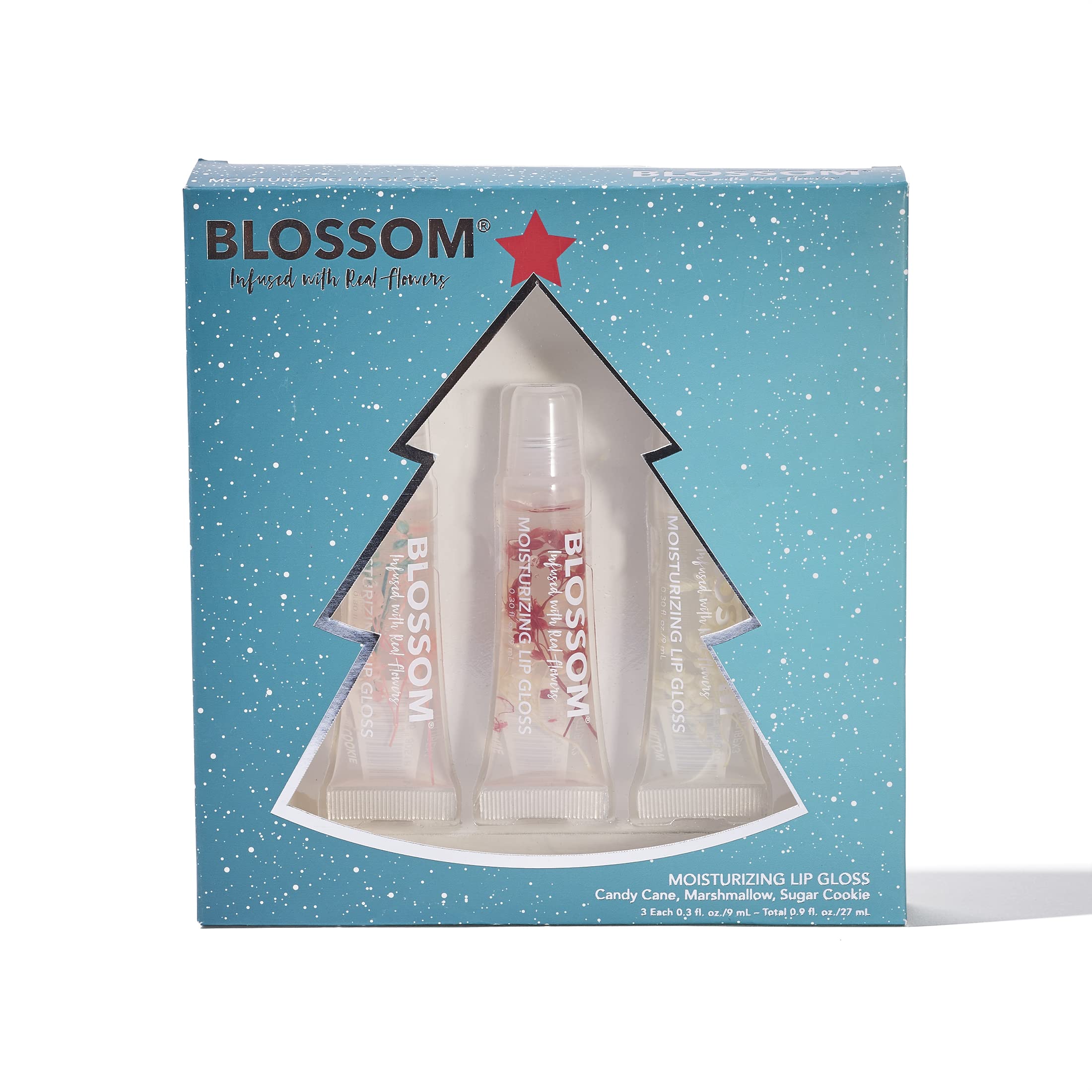 Blossom Scented Roll On Lip Gloss, Moisturizing Lip Gloss Tubes, Hydrating & Strengthening Scented Cuticle Oil With Real Flowers