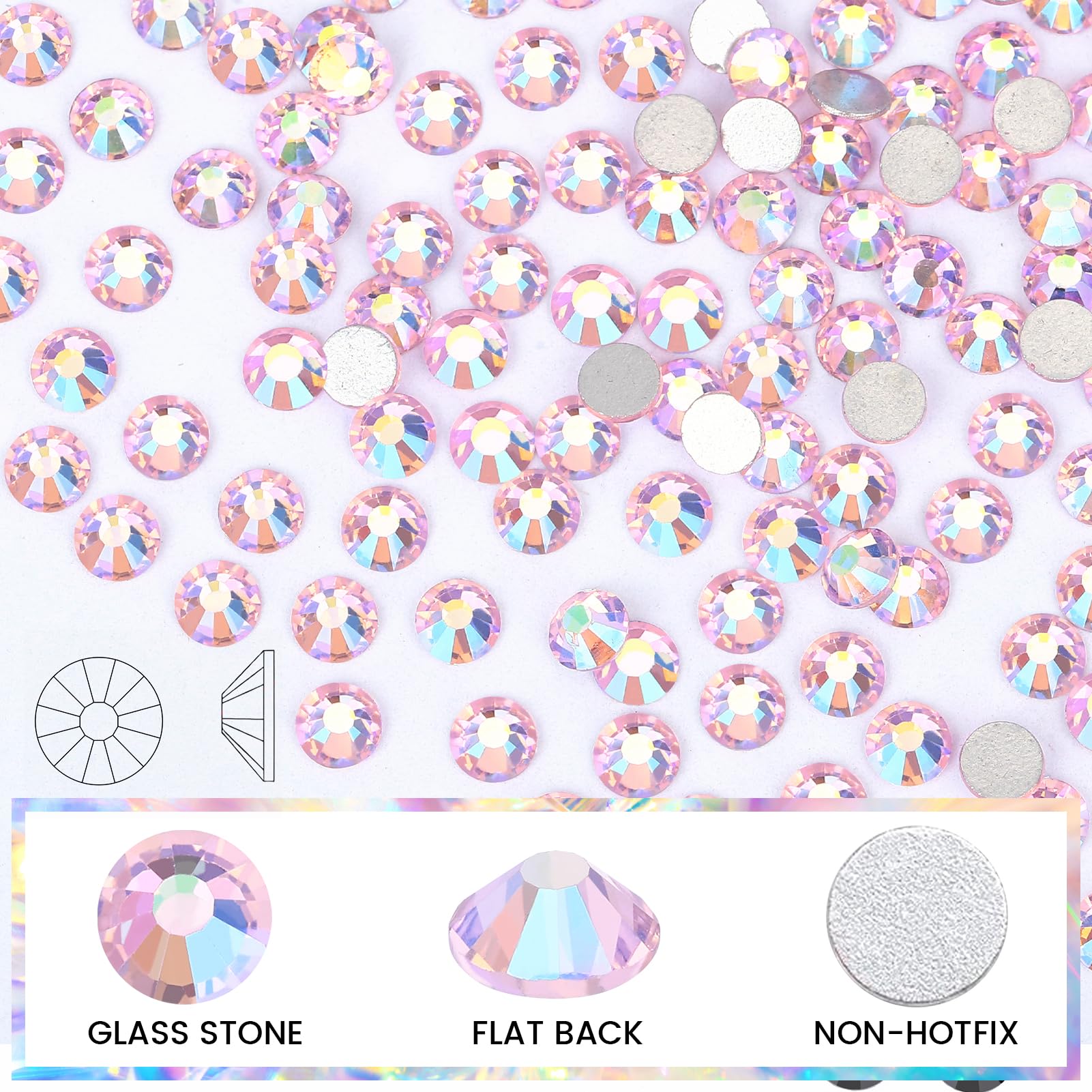 Rhinestones Novani Rhinestones for Crafts Glass Crystals Nail Rhinestones Flatback Nail Gems and Rhinestones for Nails Art Makeu