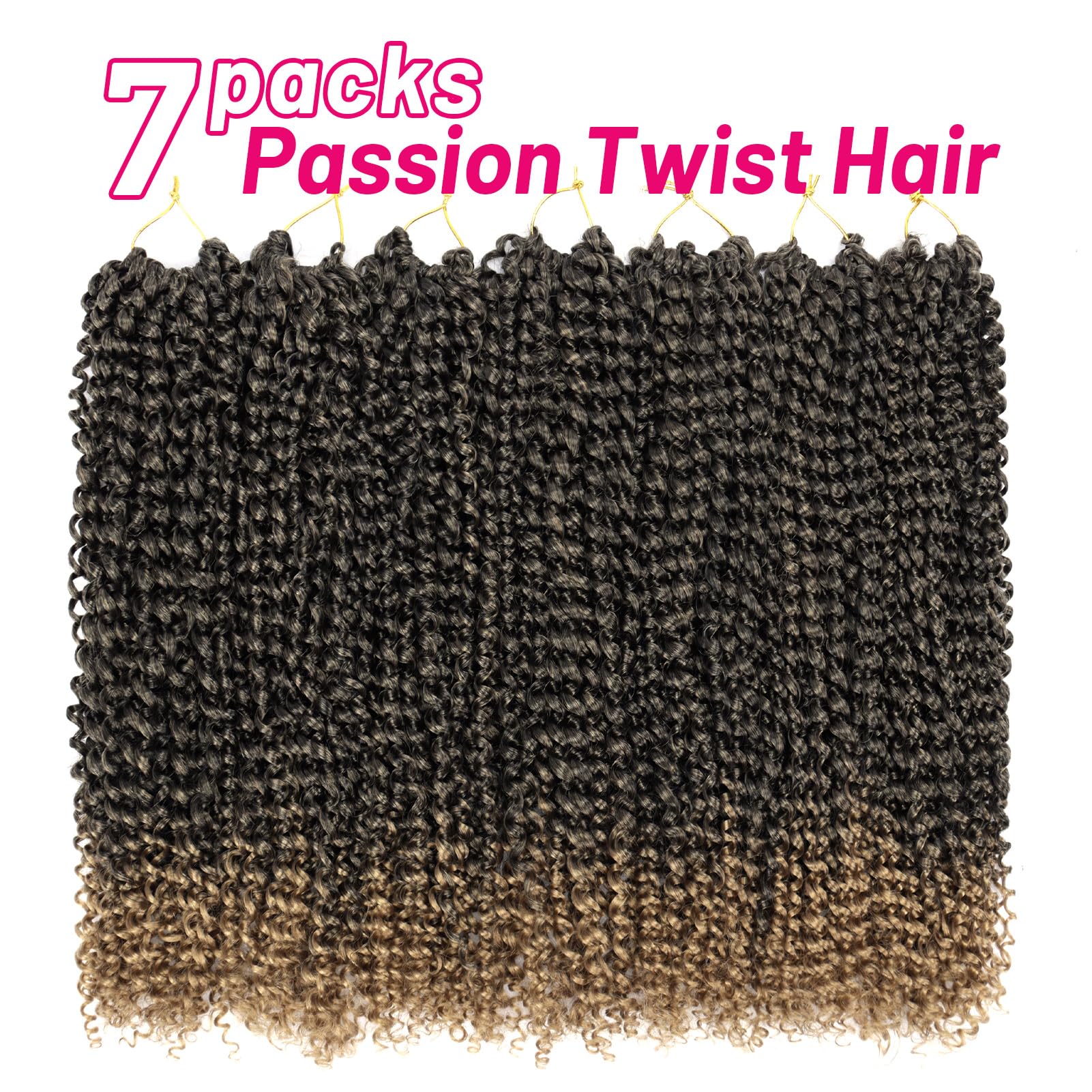 Dorsanee Passion Twist Hair 18 Inch 7 Packs Water Wave Crochet Hair Long Bohemian Curly Braiding Hair For Boho Braids, Faux Locs