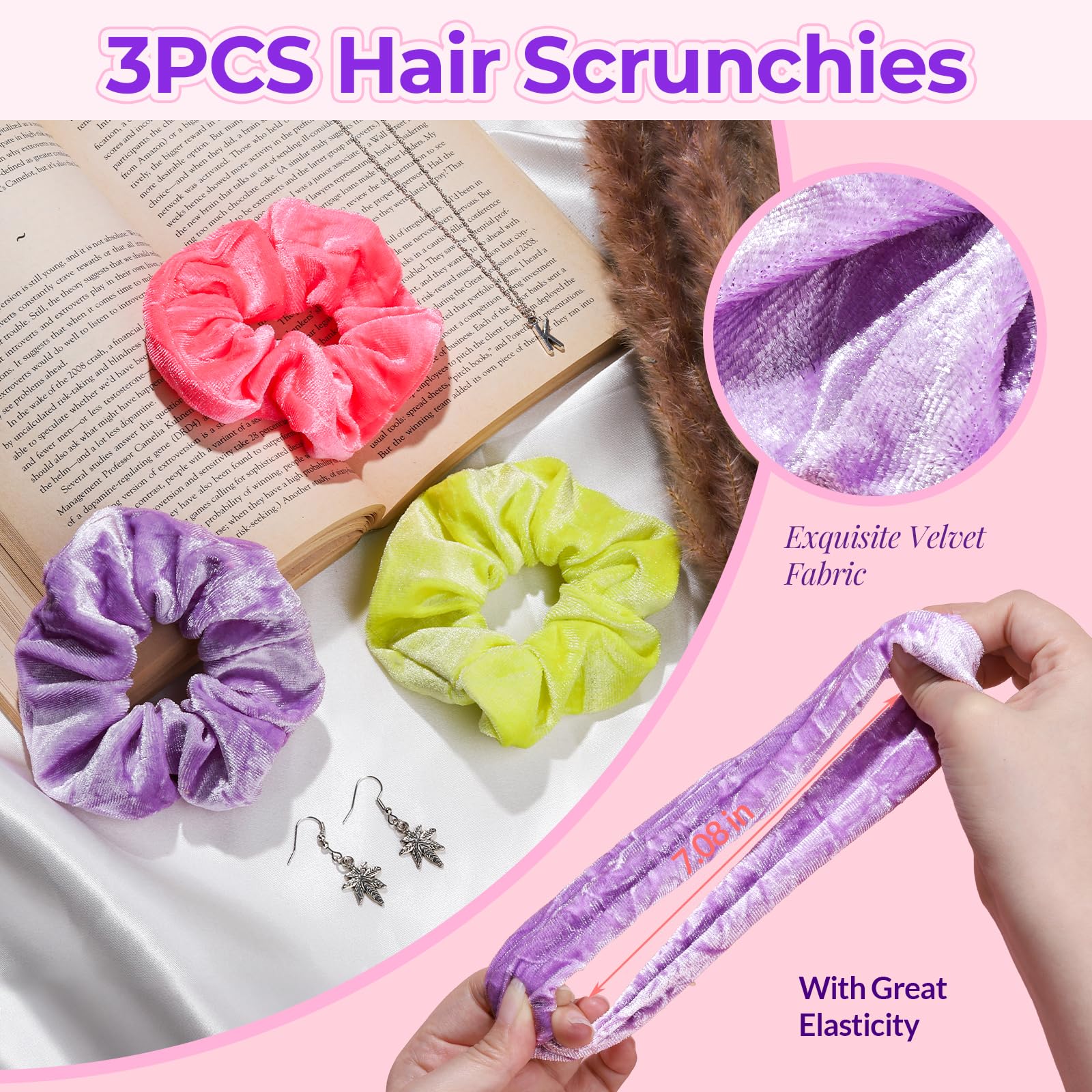 LEOBRO Spa Headband, Makeup and Skincare Headbands, Headband for Washing Face, with Hair Scrunchies, Christmas Gifts for Teens,