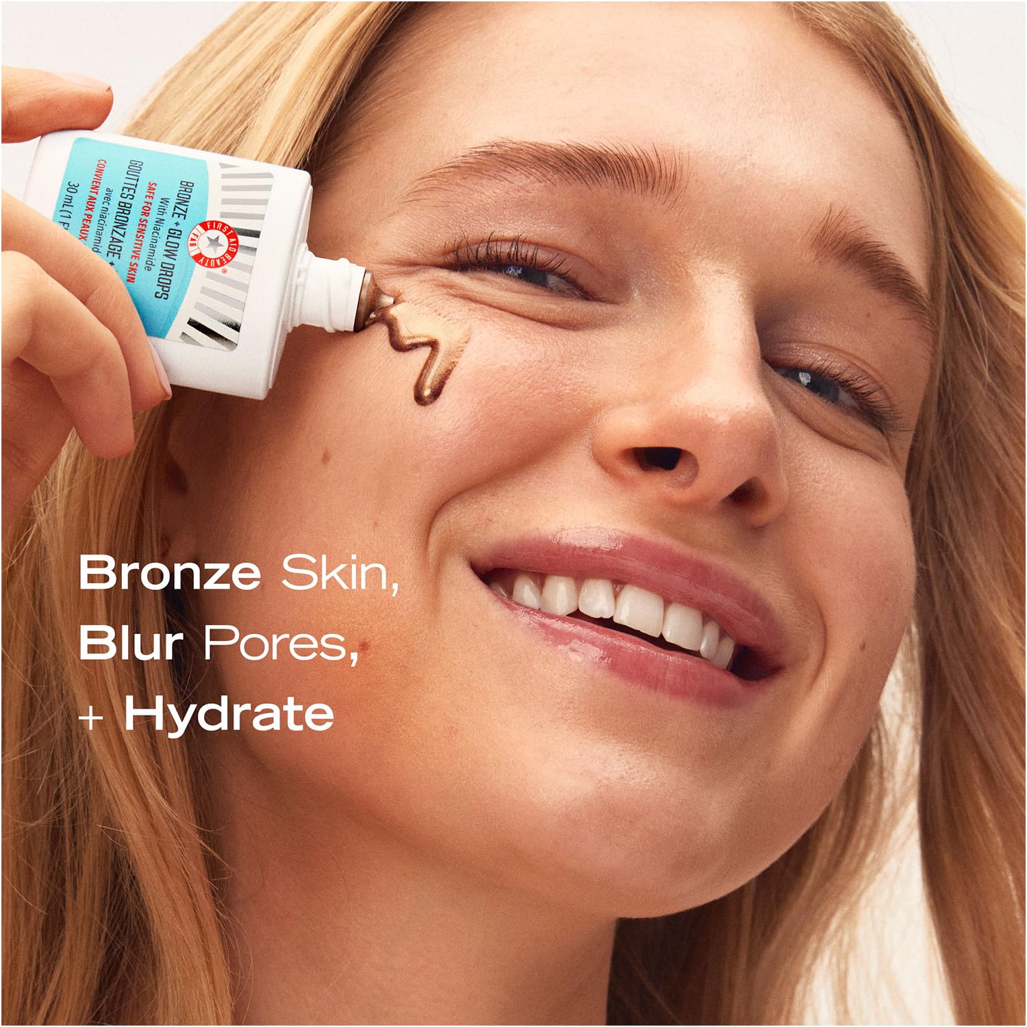 First Aid Beauty - Bronze + Glow Drops with Niacinamide, Visibly Evens Skin Tone, Blurs Pores and Hydrates for 24 hours with a B