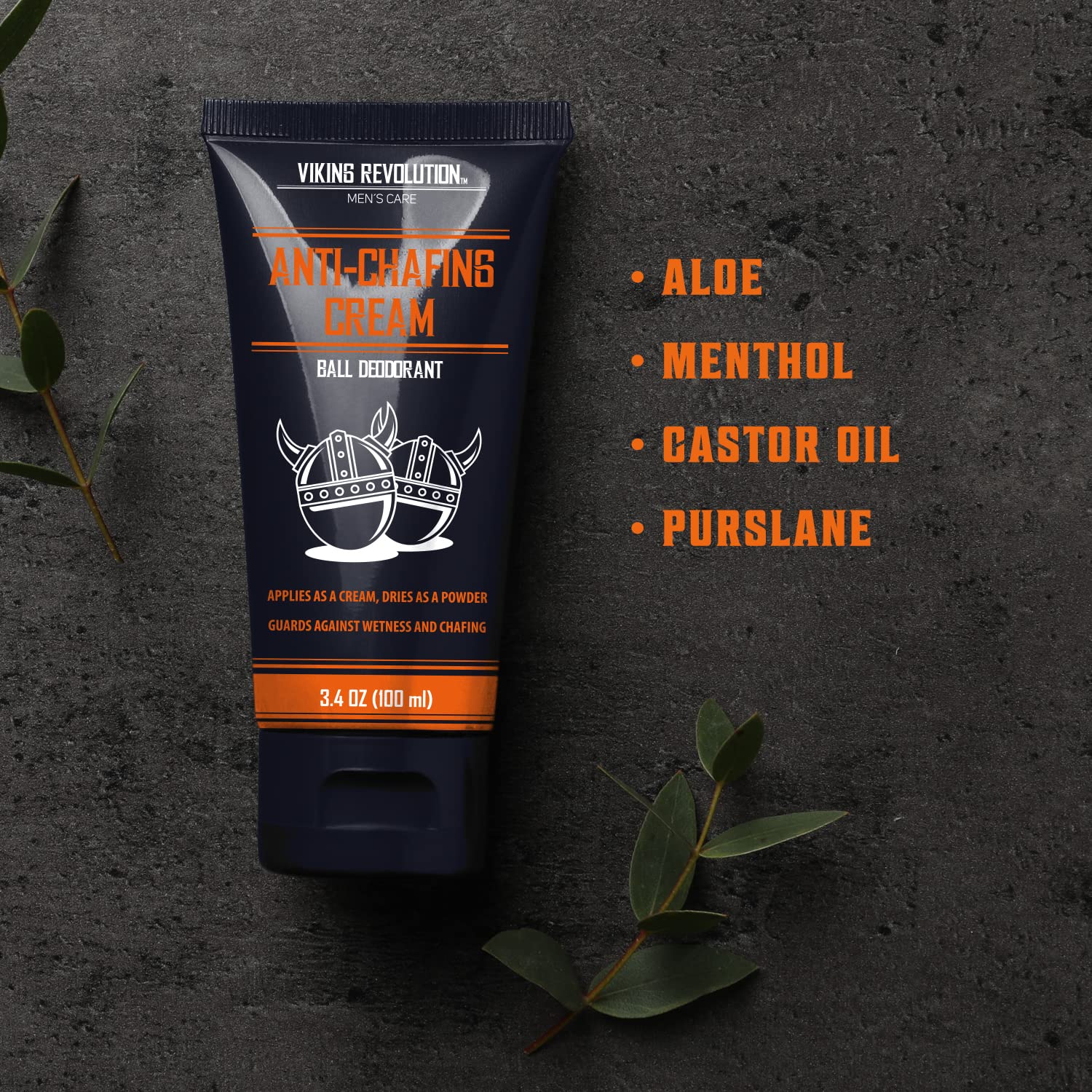 Viking Revolution Balls Deodorant For Men With Aloe Vera And Purslane - Groin Deodorant For Men Talc Free - Quick Drying Ball Cr