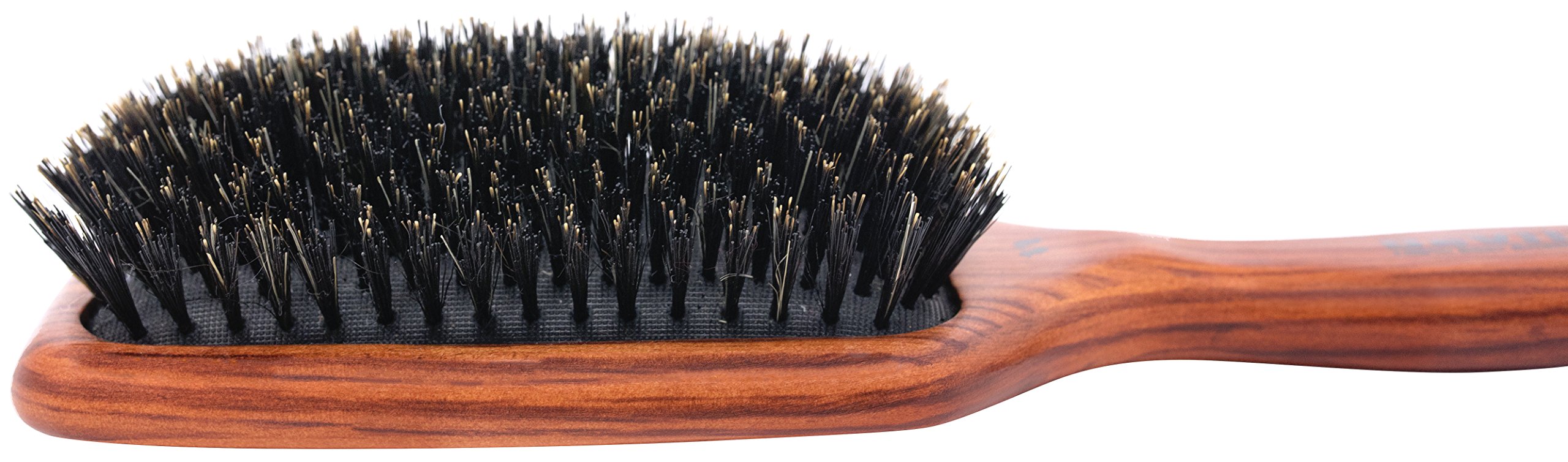 Spornette Deville Cushion Paddle Brush, Boar Bristle Hair Brush with Wooden Handle - For Straightening, Smoothing, Detangling, S