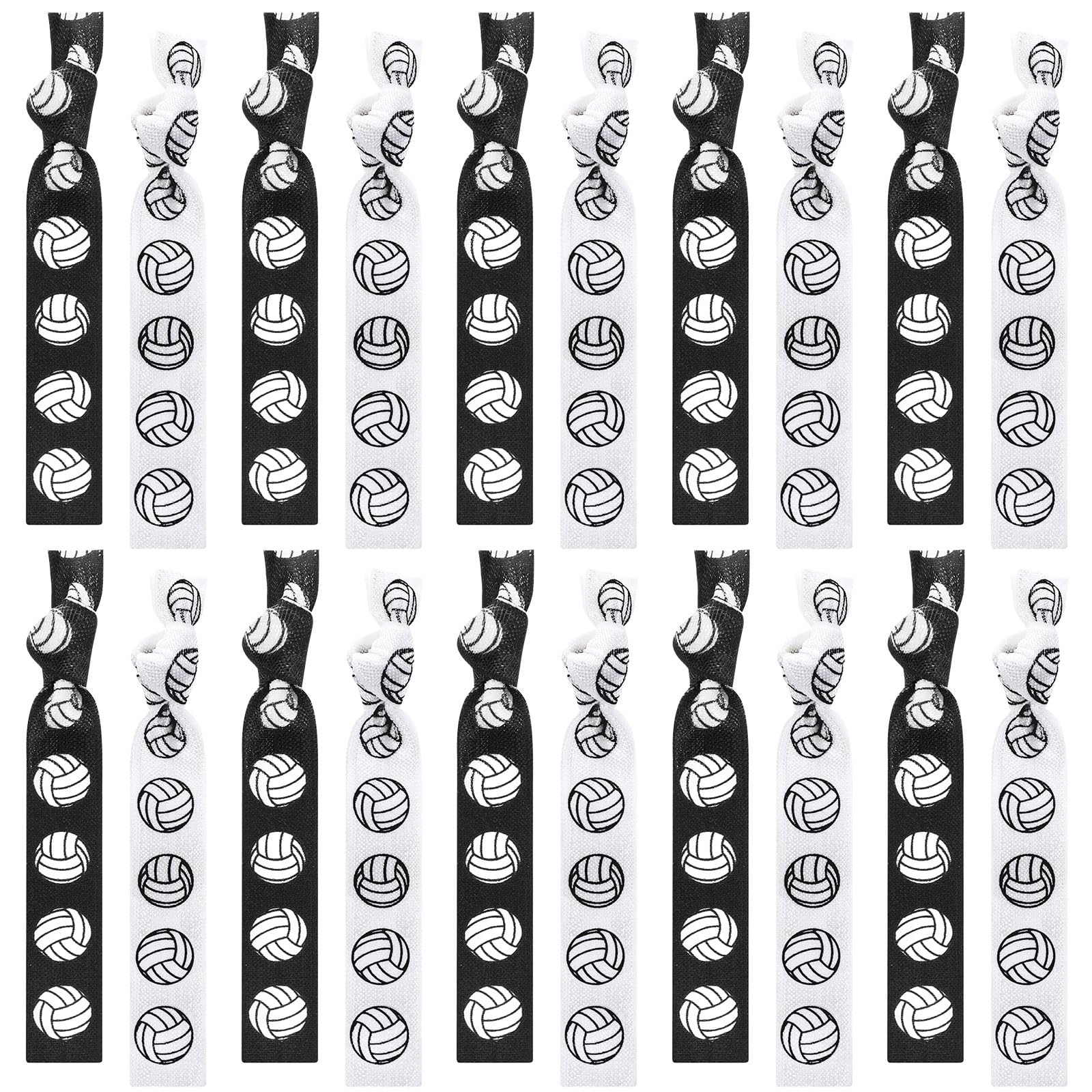 20 Pcs Volleyball Hair Ties Volleyball Hair Accessories Ponytail Holders Volleyball Bracelets No Crease Ribbon for Girls Women P