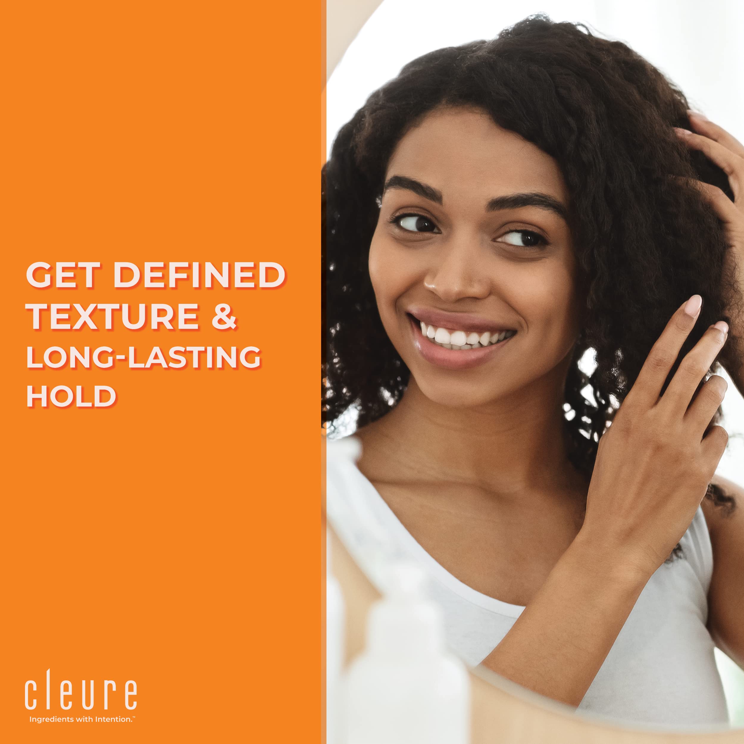 Cleure Lightweight Hair Styling Gel - Hypoallergenic, Fragrance Free for Edge Control to Tame Frizz with Medium Hold (8 fl oz, P