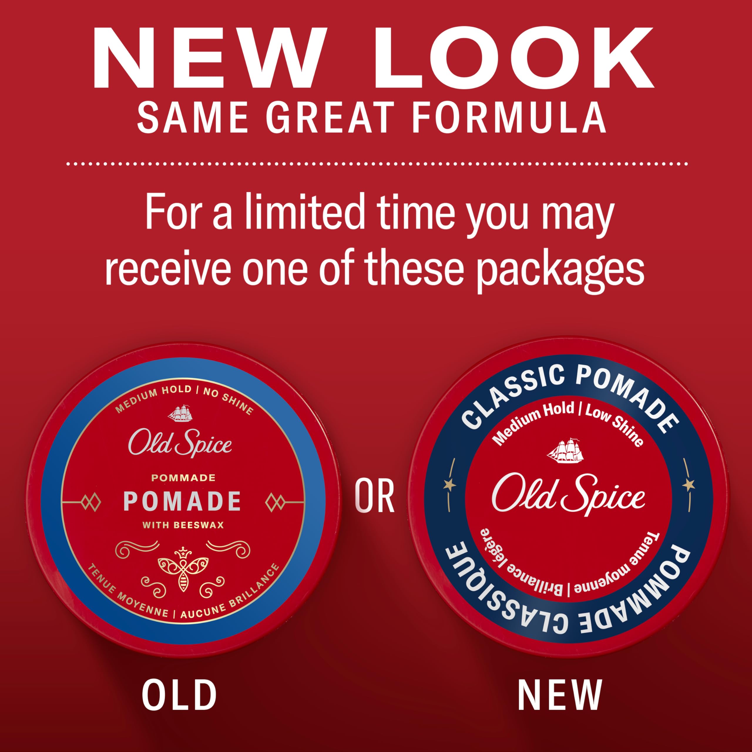 Old Spice Classic Pomade for Men, Medium Hold with Low Shine, 2.22 oz