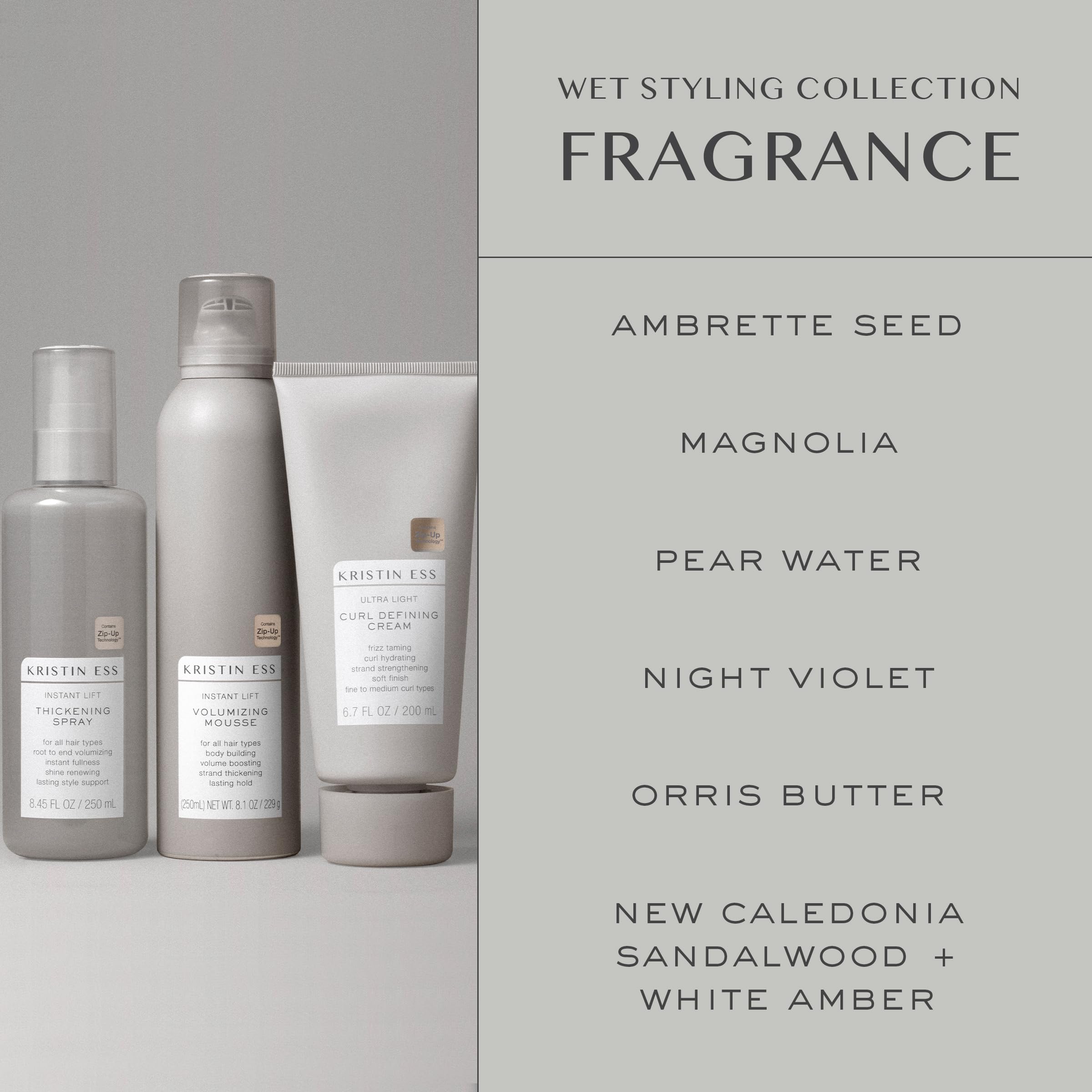 Kristin Ess Hair Instant Lift Volumizing Mousse With Castor Oil - Boosts Volume + Thickens, Body Building, Lasting Hold, Non Sti