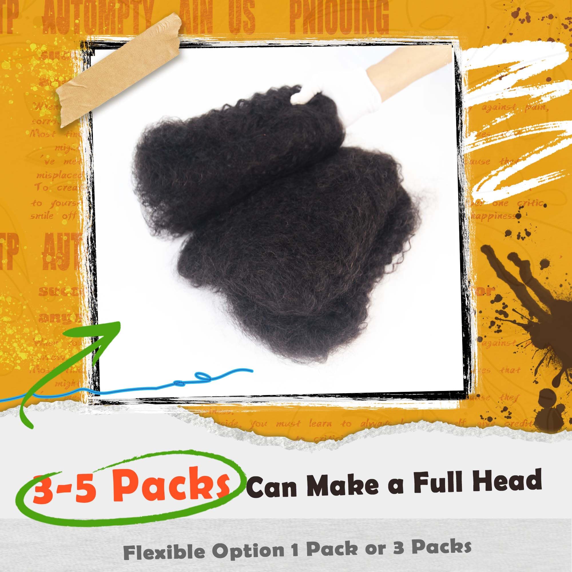 12 Inch MAYTSING Afro Kinkys Bulk Human Hair for Dreadlock Extensions, Micro Locs, Micro Twist, Repair Locs or Braiding 1oz/ 30