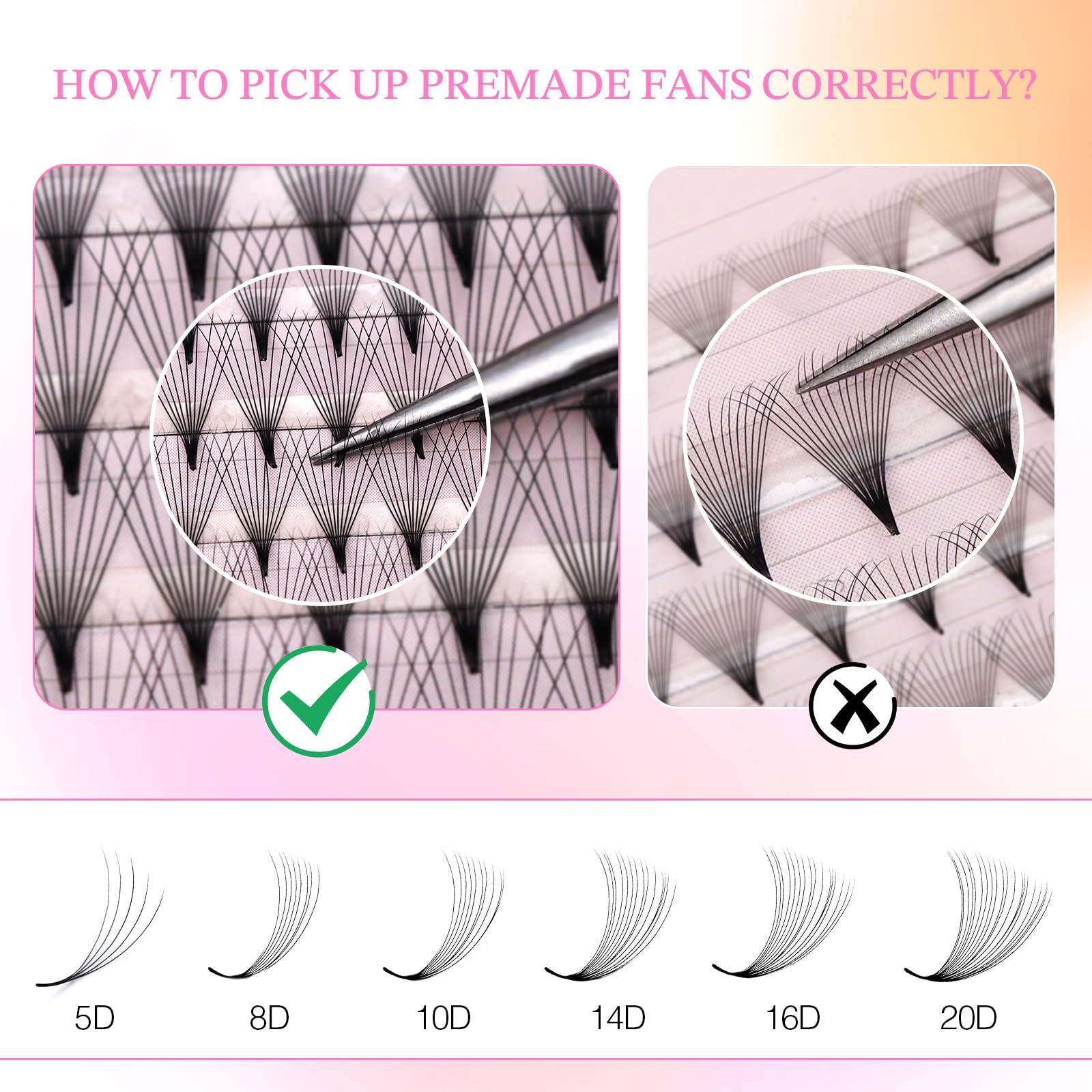 Emeda 320 Fans Premade Lash Fans Pointy Thin Base Xl Boxes Premade Fans Eyelash Extensions Stable D Curl Lash Extension Premade