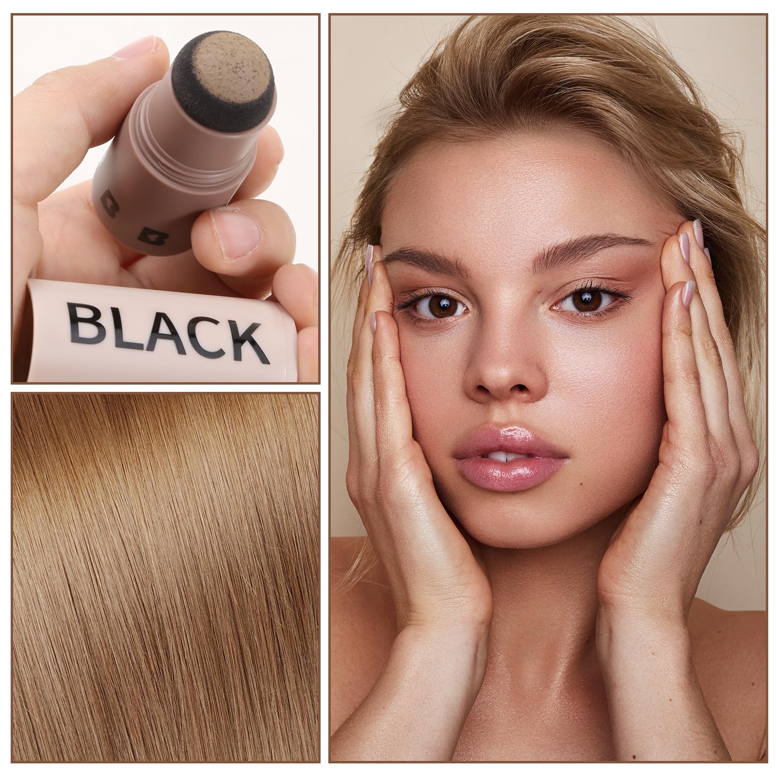 Boobeen Hairline Powder Stick, Root Touch Up And Hair Shadow Powder Stick, Waterproof Hairline Filler To Cover Gray Hair, Thinni
