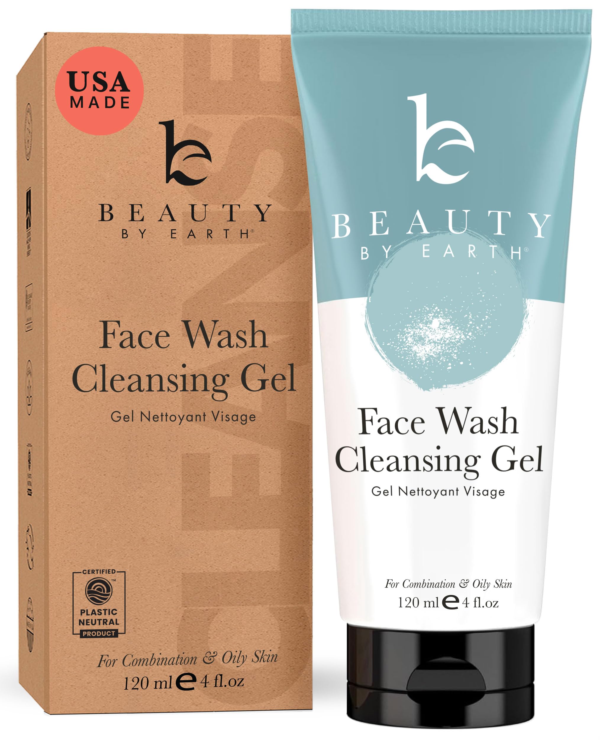 Face Wash - USA Made with Natural & Organic Ingredients, Facial Cleanser for Acne Prone, Combination and Oily Skin, Non Toxic Fa