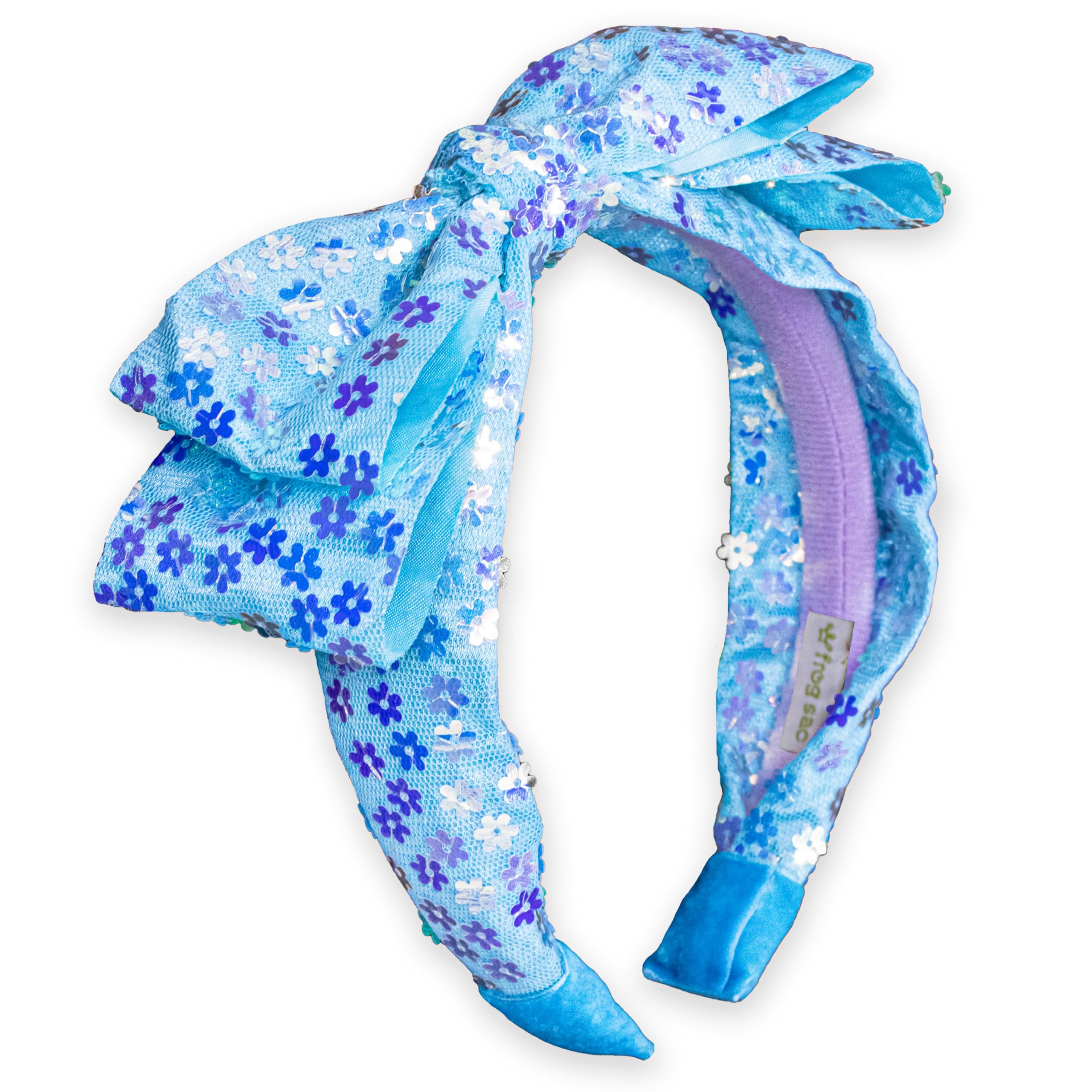 FROG SAC Bow Headbands for Girls - Toddler Hair Accessories, Little Girl Blue Bowknot Flower Hair Bands, Cute Knotted Kids Fashi
