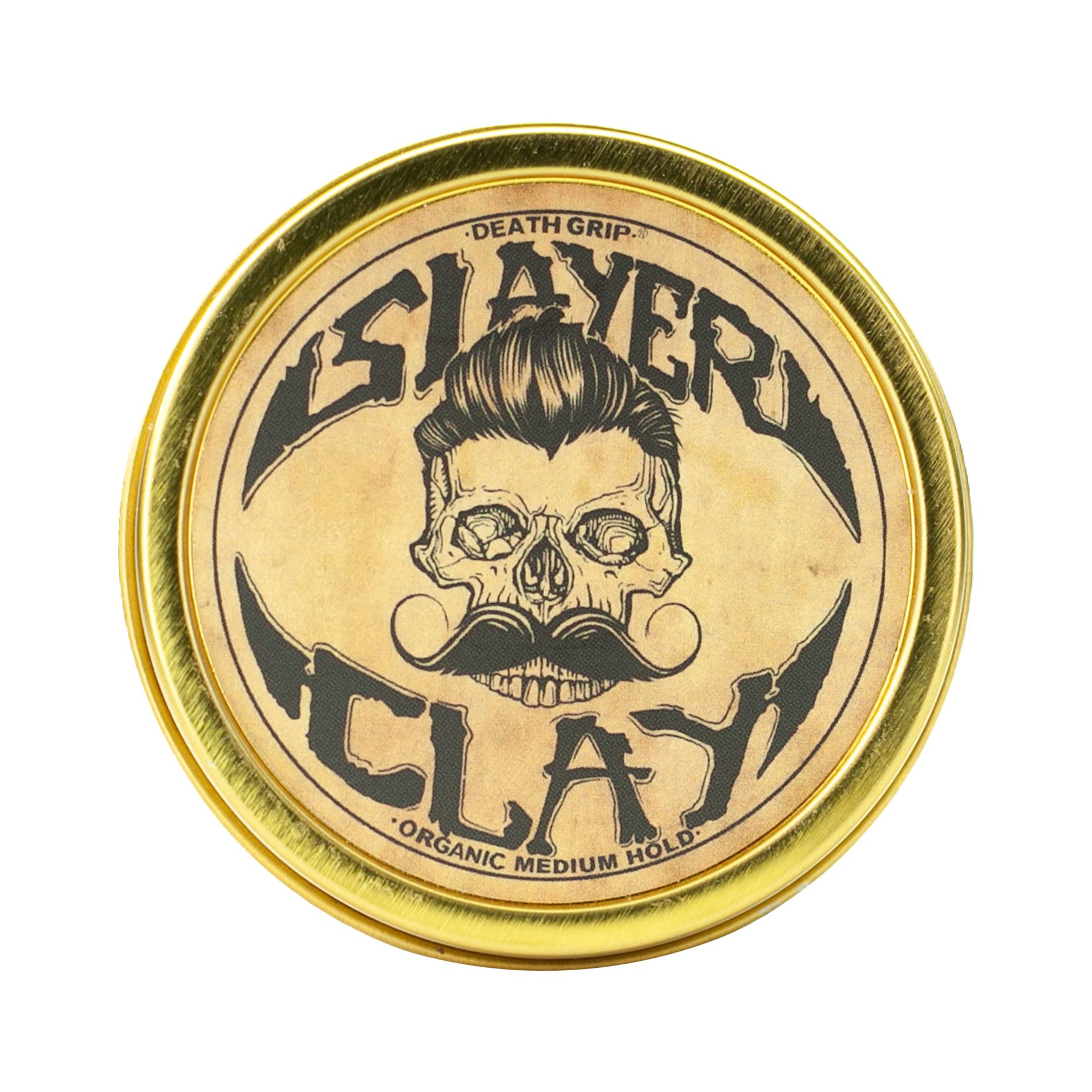 Hair Clay For Men - Slayer Clay Organic Medium Hold 2 Ounce Tin - Like Pomade Cream Or Gel - Shine Free & Non Greasy - Anti Dand