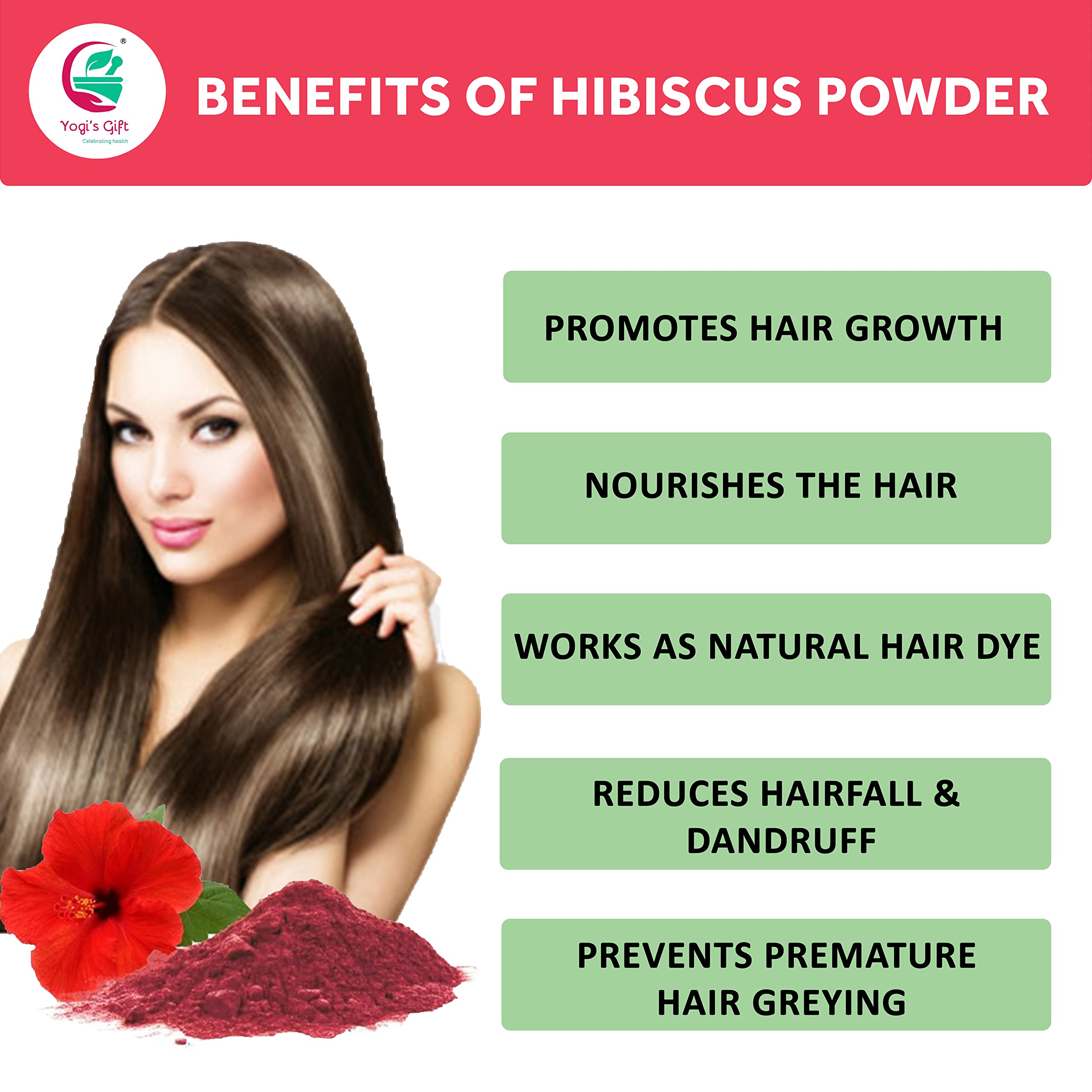 Hibiscus Powder 10 Oz | 100% Natural And Pure Hibiscus Powder For Hair Growth | By Yogi'S Gift
