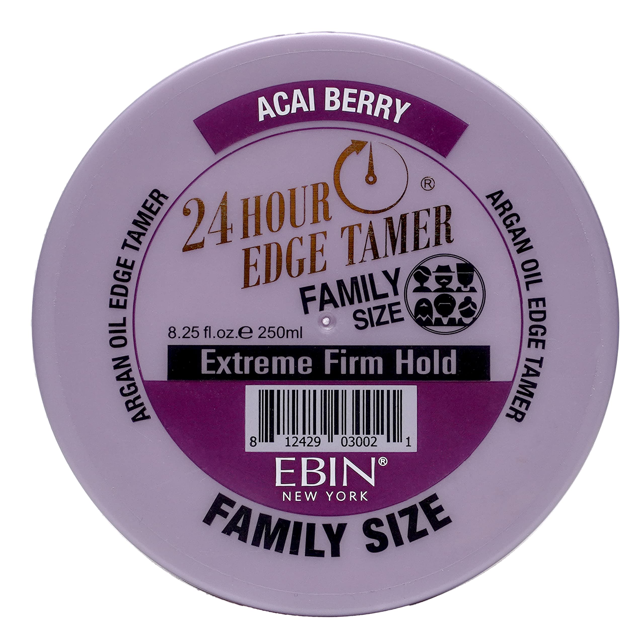 24 Hour Argan Oil Edge Tamer Refresh (8.25oz/ 250ml, Acai Berry) | Extreme Firm Hold, Smooths & Tames Frizz | No Flaking or Dryi