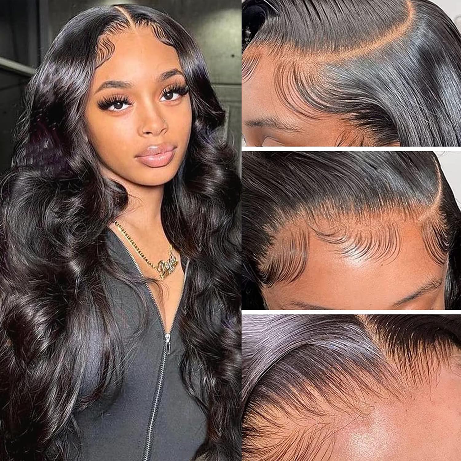 Aicrelery 34 Inch 13x6 HD Lace Front Wigs Human Hair Body Wave 13x6 Lace Frontal Wig Pre Plucked Bleached Knots With Baby Hair 1