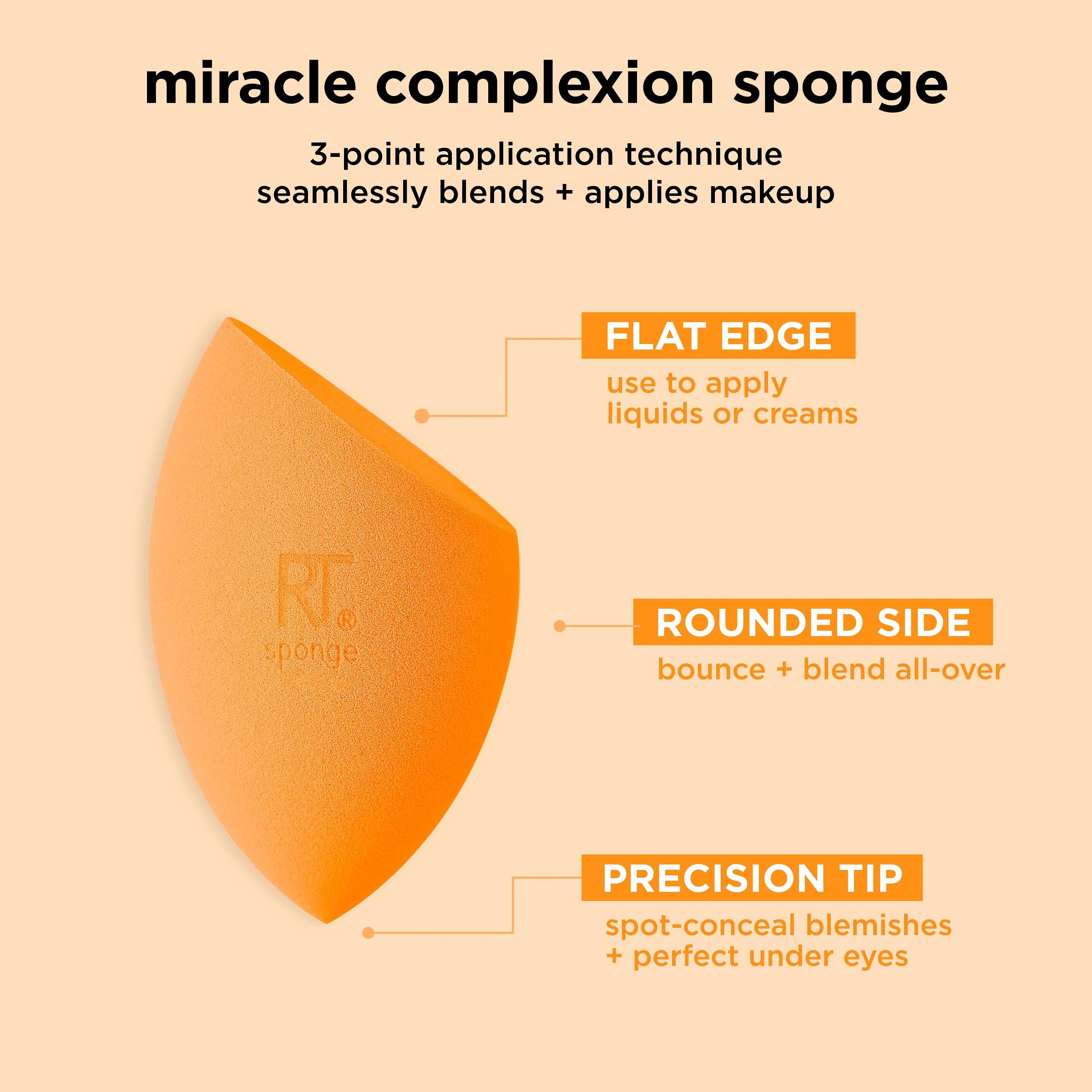 Real Techniques Miracle Complexion Sponge + Concealer Sponge Duo, Makeup Blending Sponges For Foundation & Concealer, Offers Lig