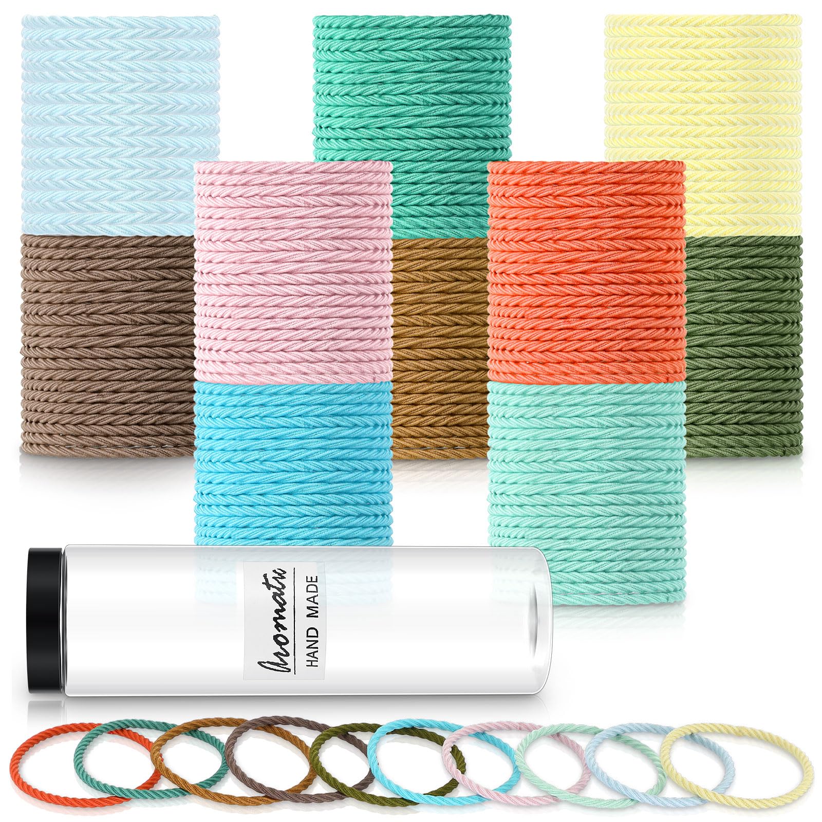 Hotop 200 Pieces Elastic Hair Ties for Women Girls Bulk Hair Accessories Multicolor Hair Bands Ponytail Holders Hair Elastic Ban