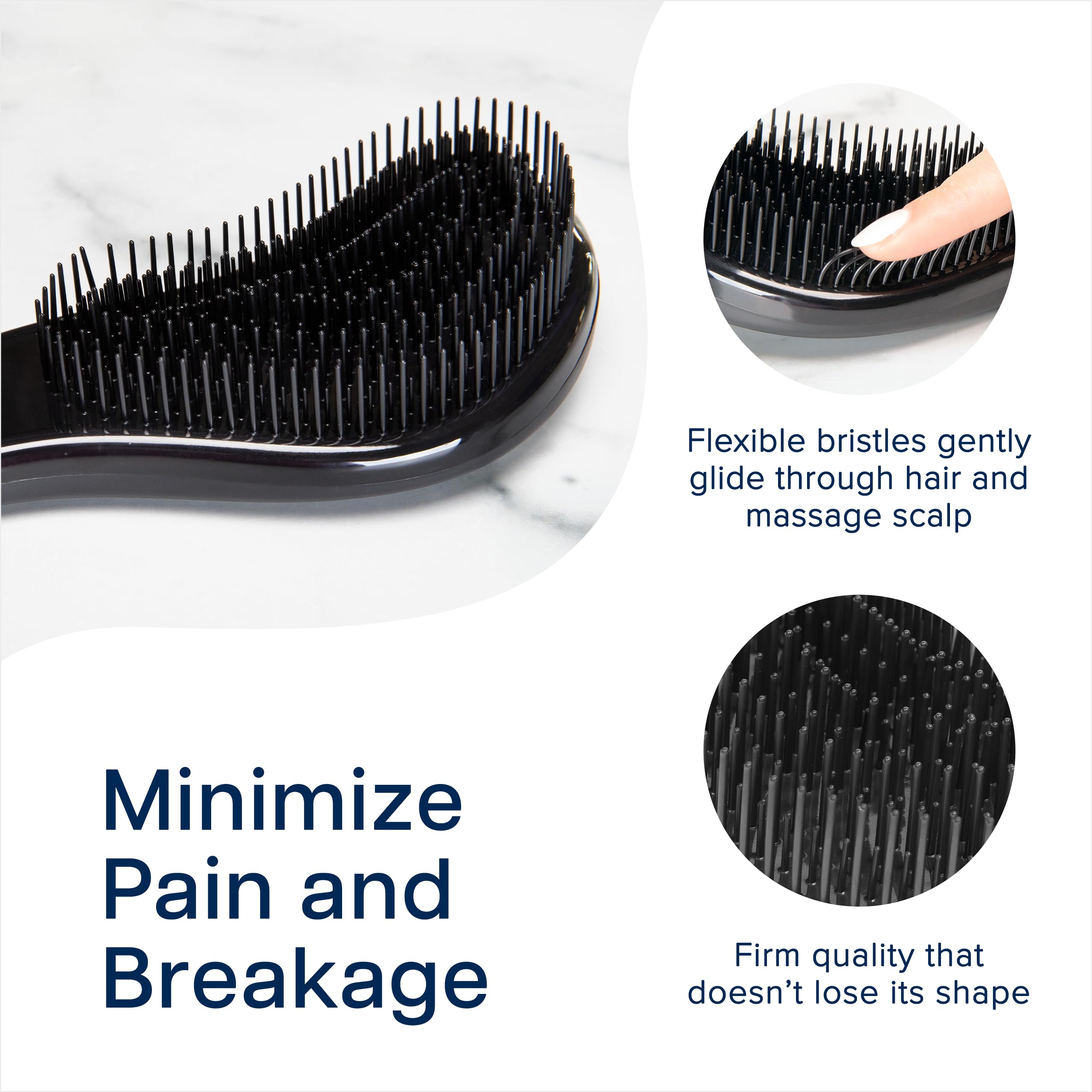Crave Naturals Glide Thru Detangling Brush, Detangler Brush for Curly, Straight, Wet and Dry Hair Comb for Adults and Kids, Hair